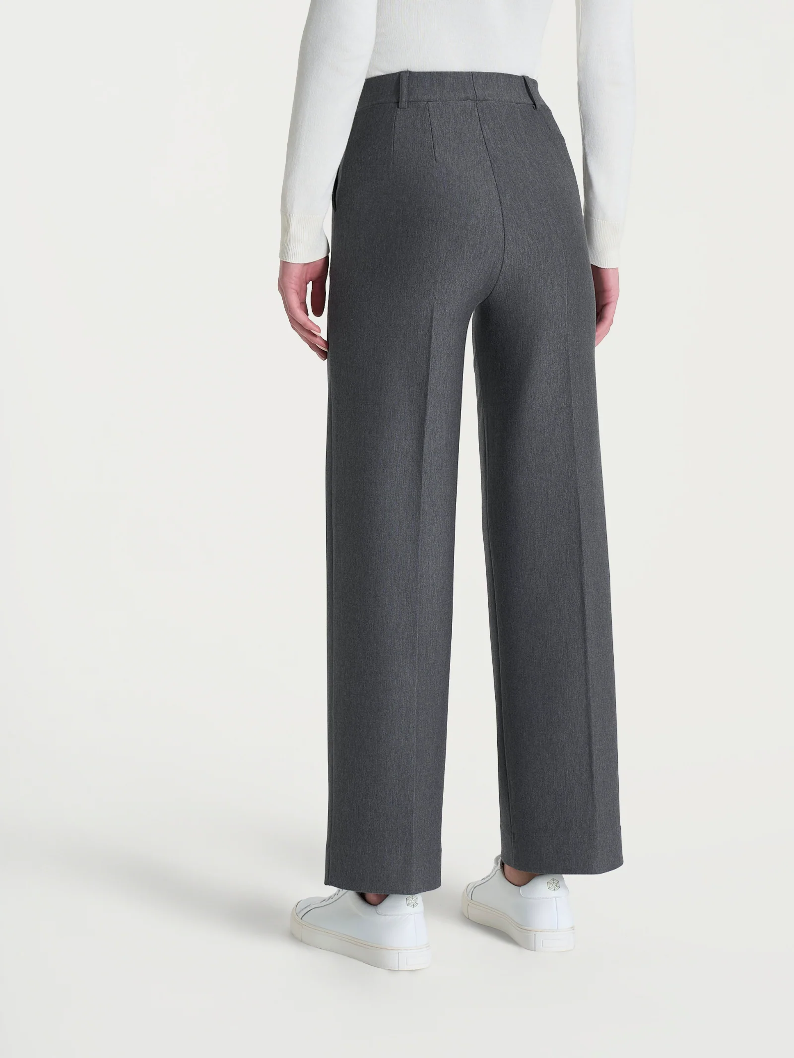 Pantalone ampio alla caviglia in Compact - Ardesia Mel. - Image 2
