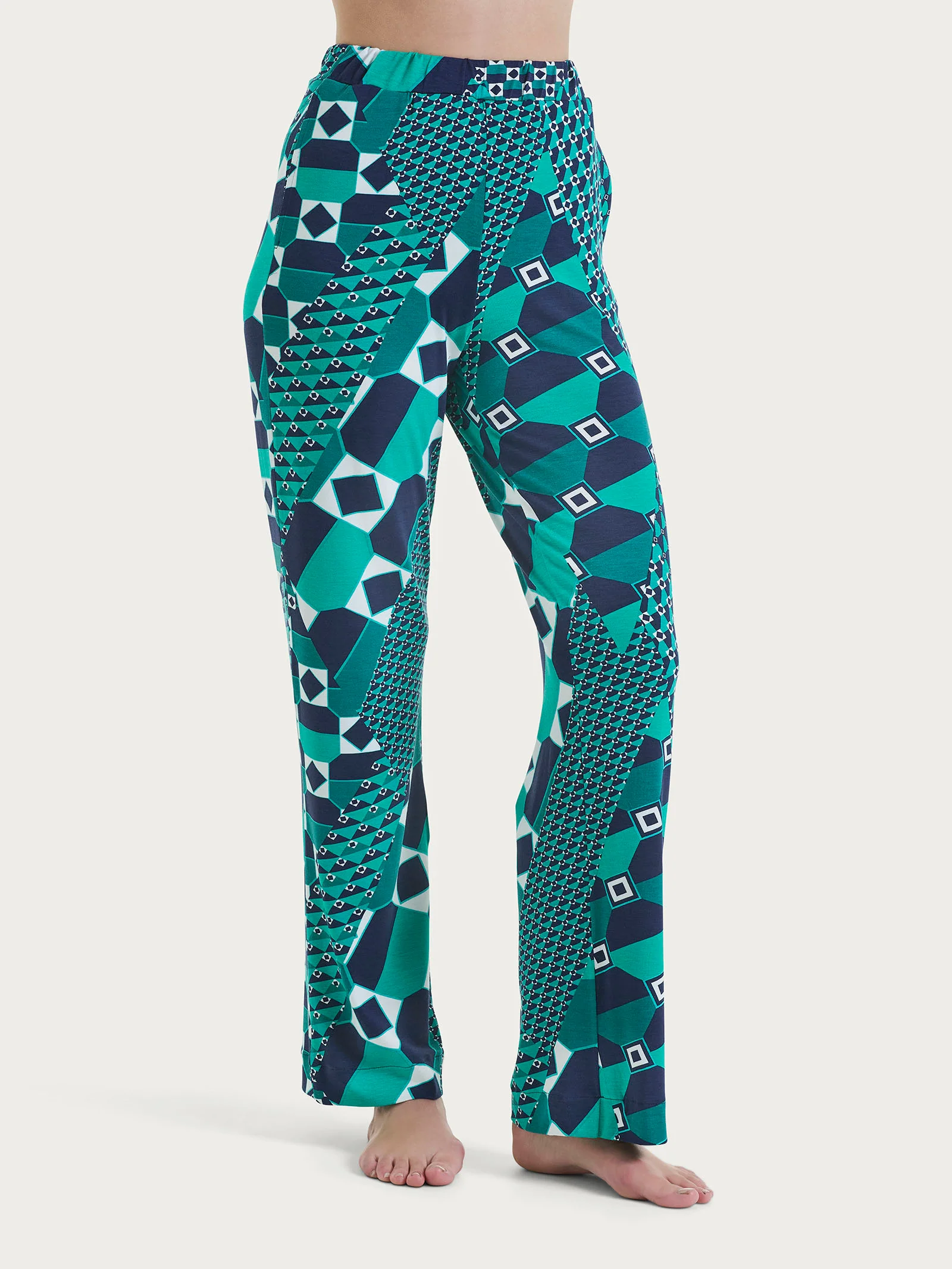 Pantalone ampio con geometric pattern in Viscosa Summer - Fant. Bayou