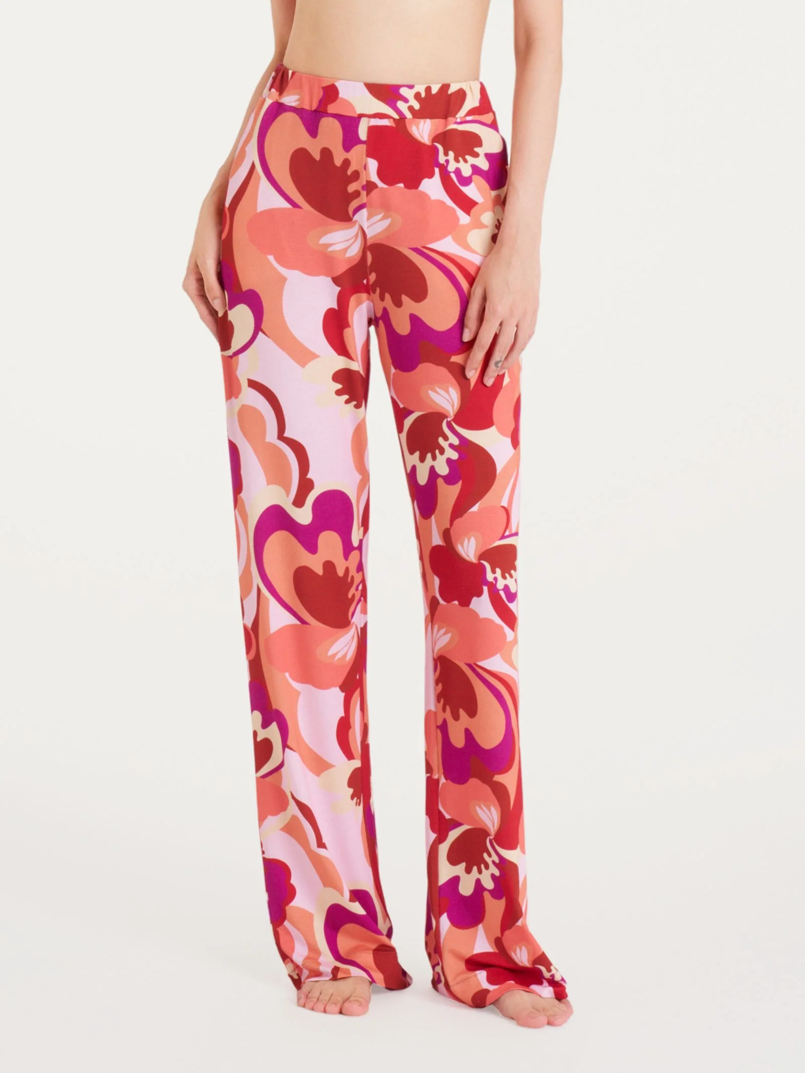 Pantalone ampio con geometric pattern in Viscosa Summer - Fant. Brandy Snifter