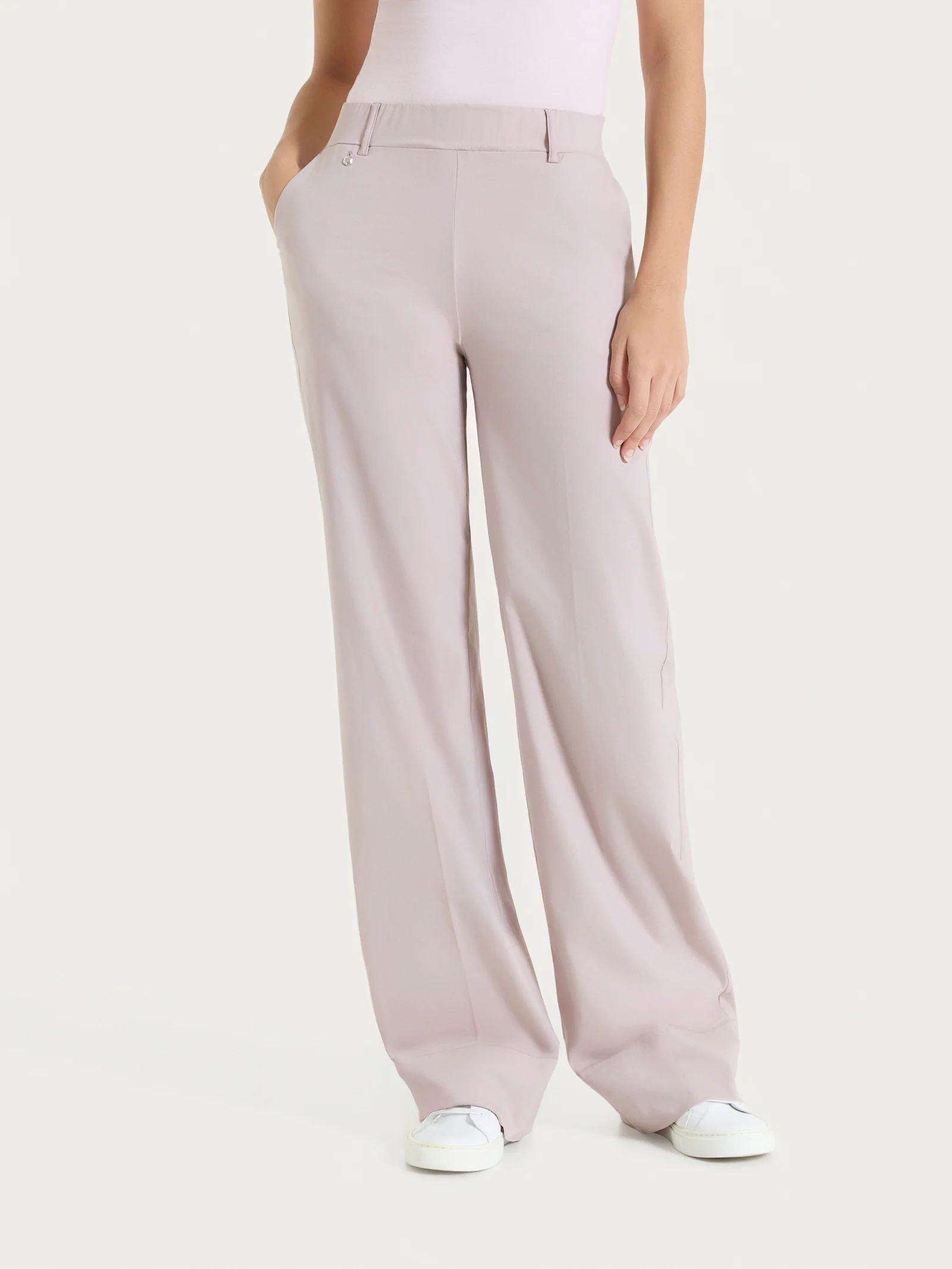 Pantalone ampio con tasche e risvolto in Super Fresh - Sphinx