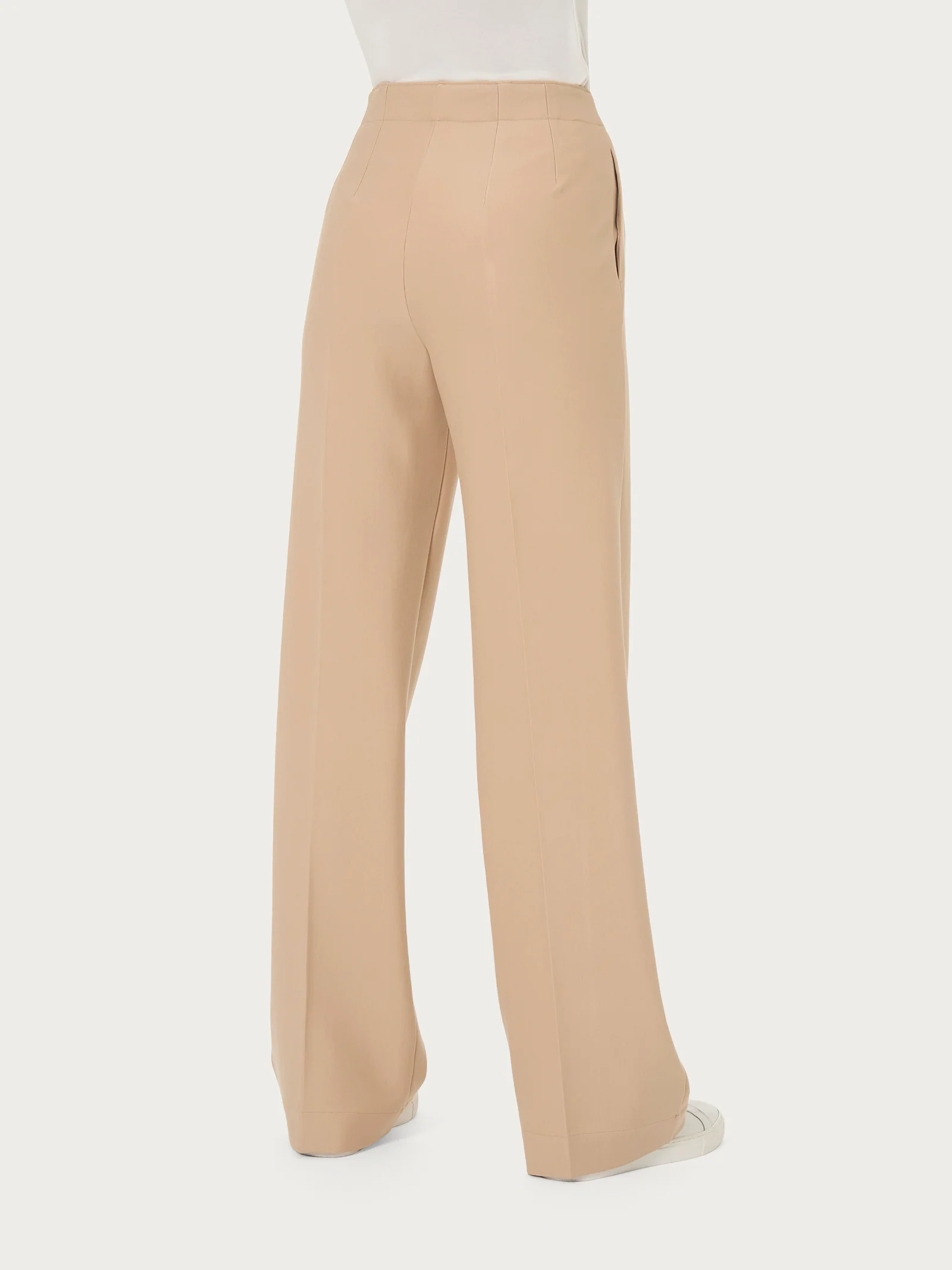 Pantalone ampio con tasche in Compact - Irish Cream - Image 2