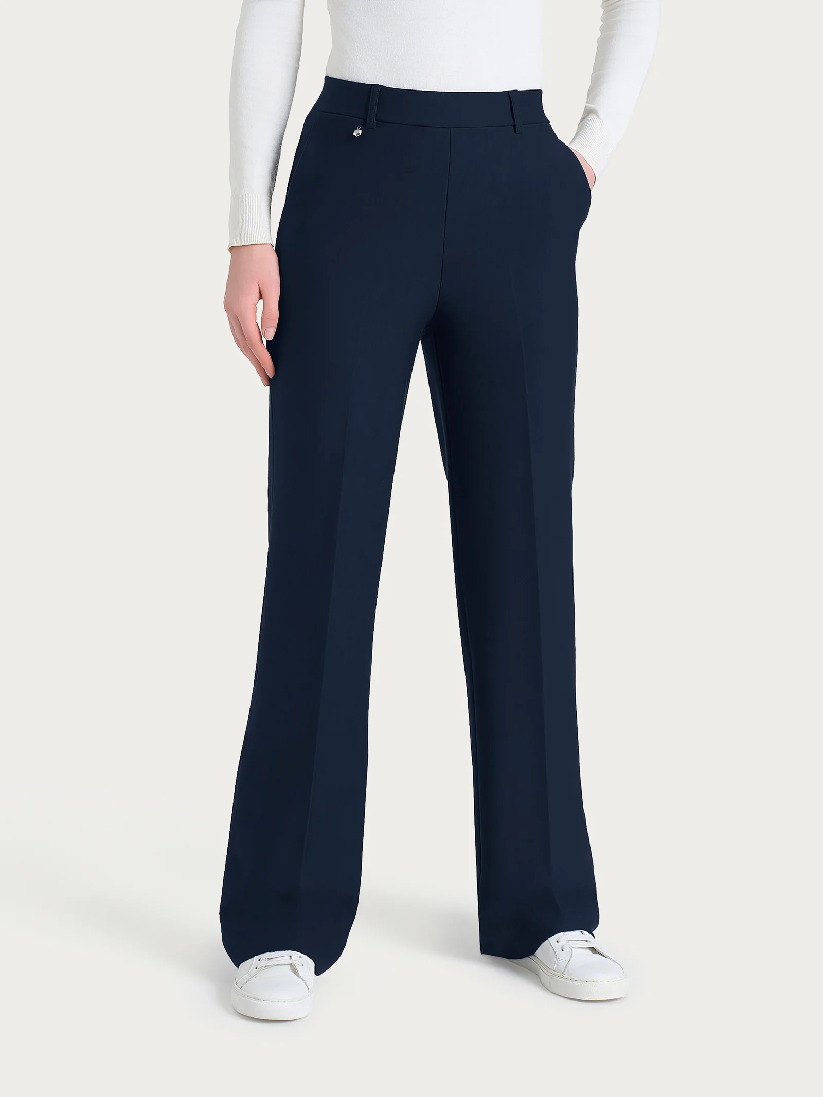 Pantalone ampio con tasche in Compact - Persia