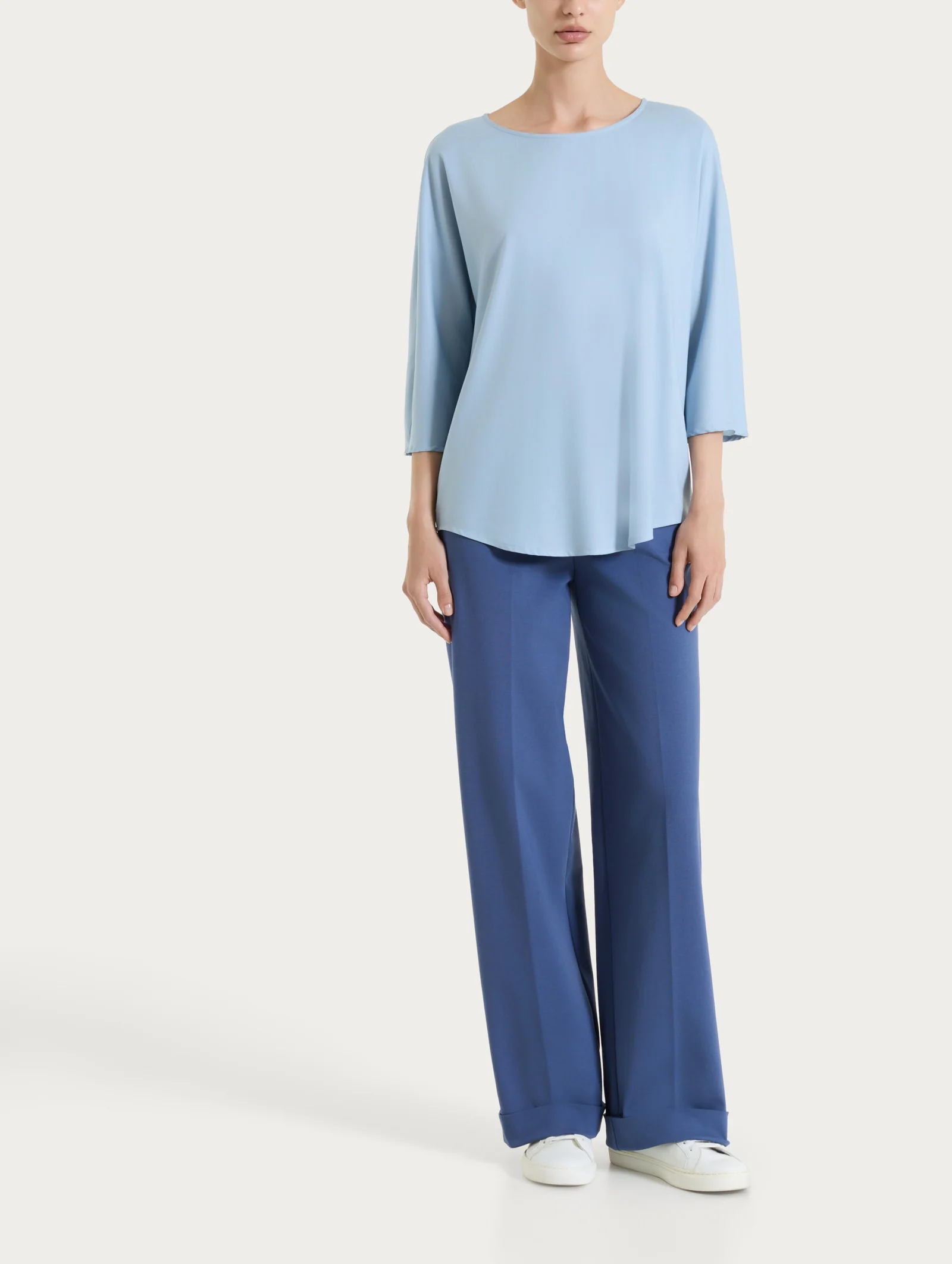 Pantalone ampio con tasche in Compact Light - Oceana - Image 9