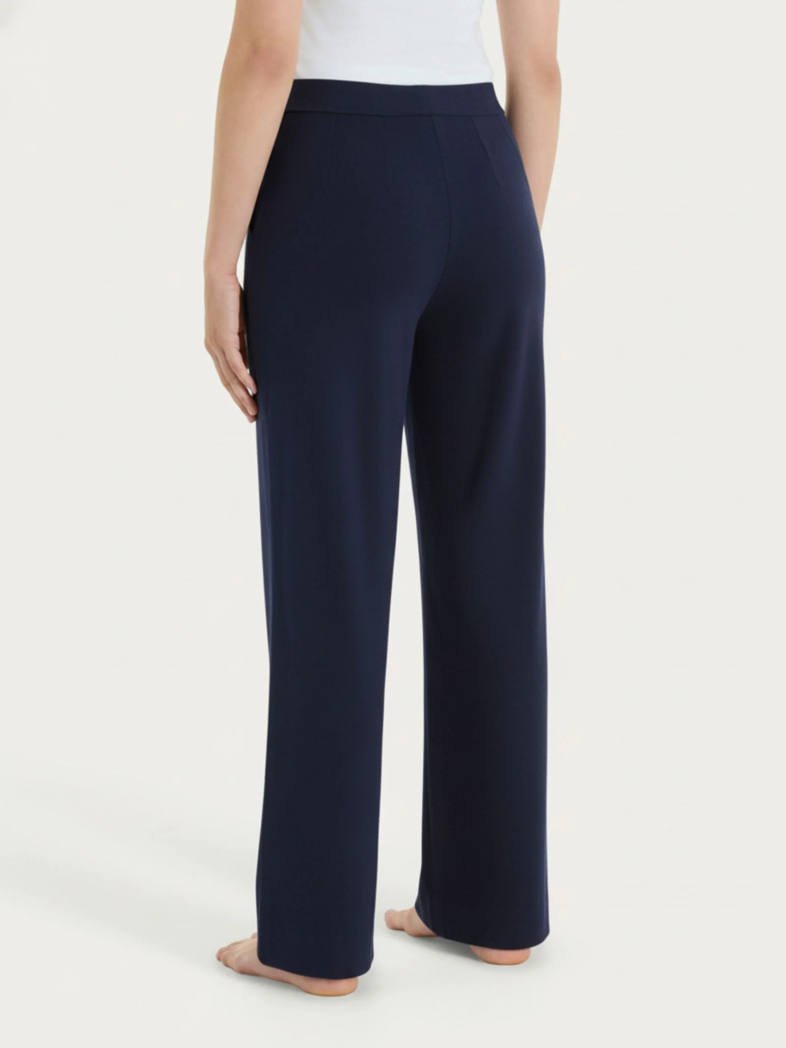 Pantalone ampio con tasche in Jersey di Cotone - Bleu - Image 2