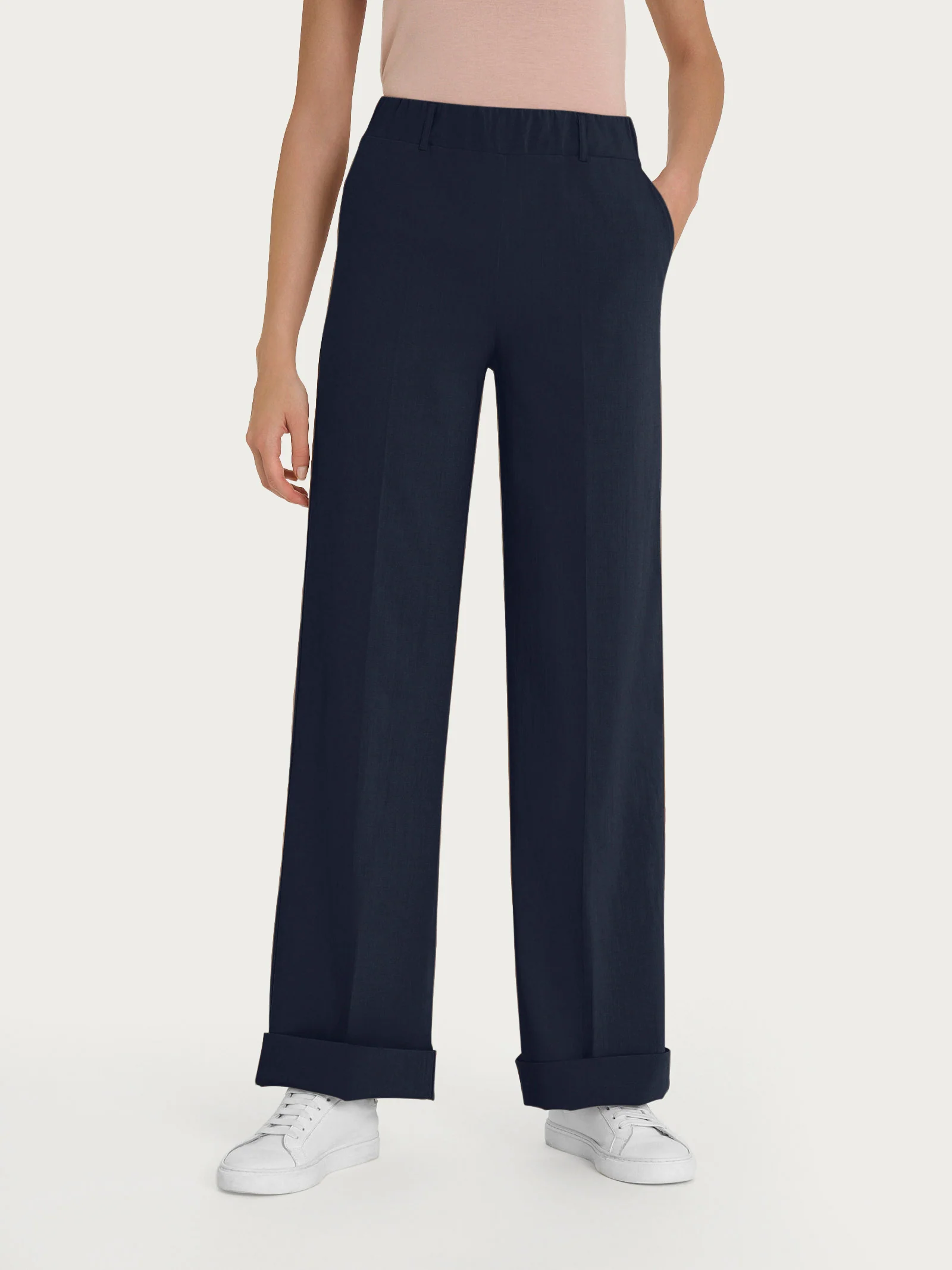 Pantalone ampio con tasche in Super Natural - Bleu