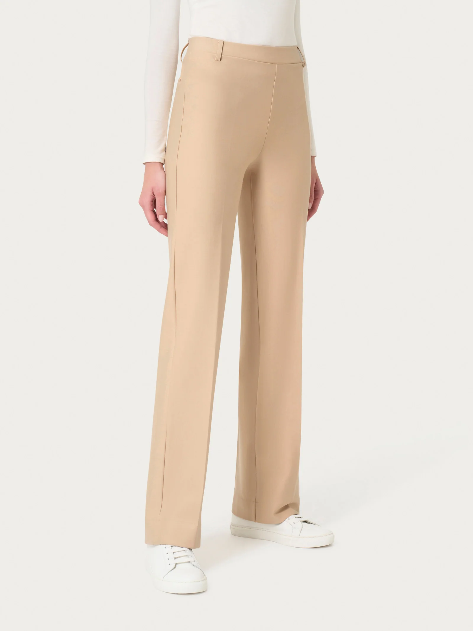 Pantalone ampio in Compact - Irish Cream - Image 4