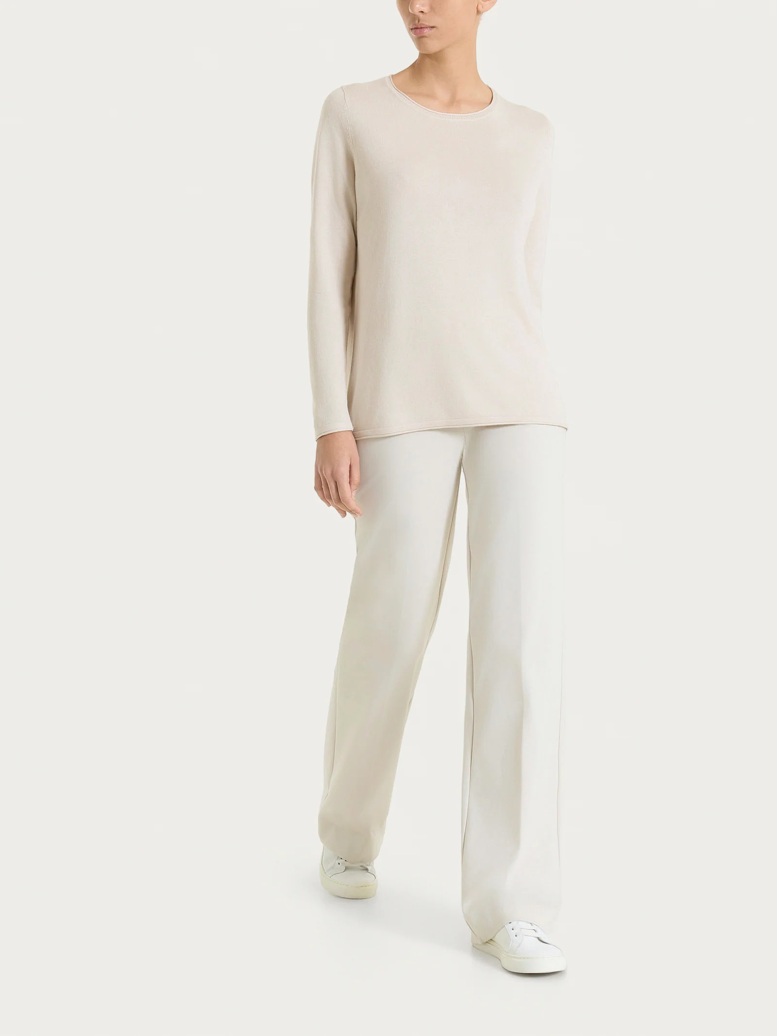 Pantalone ampio in Compact Light - Champignon - Image 5
