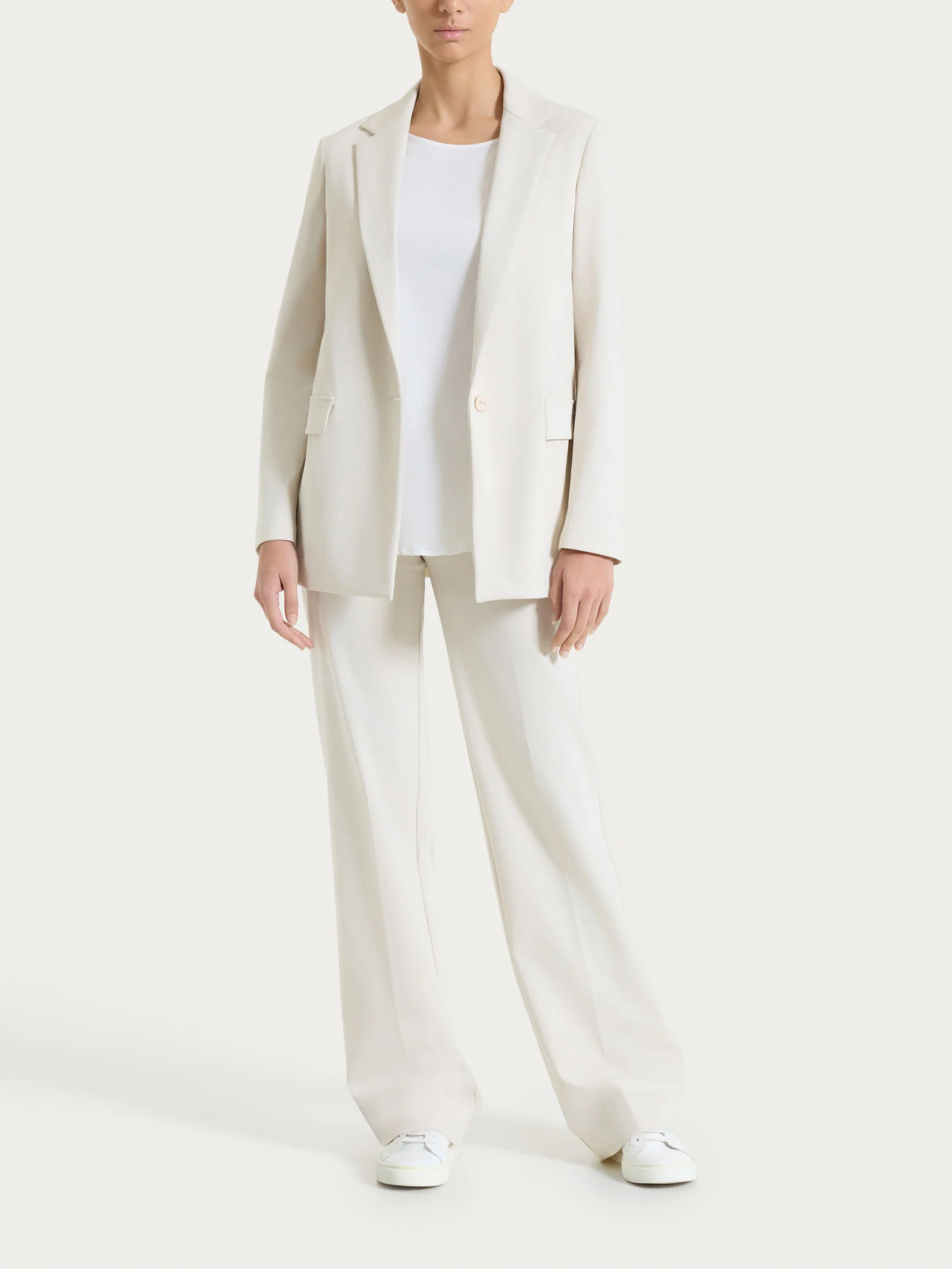 Pantalone ampio in Compact Light - Champignon - Image 9