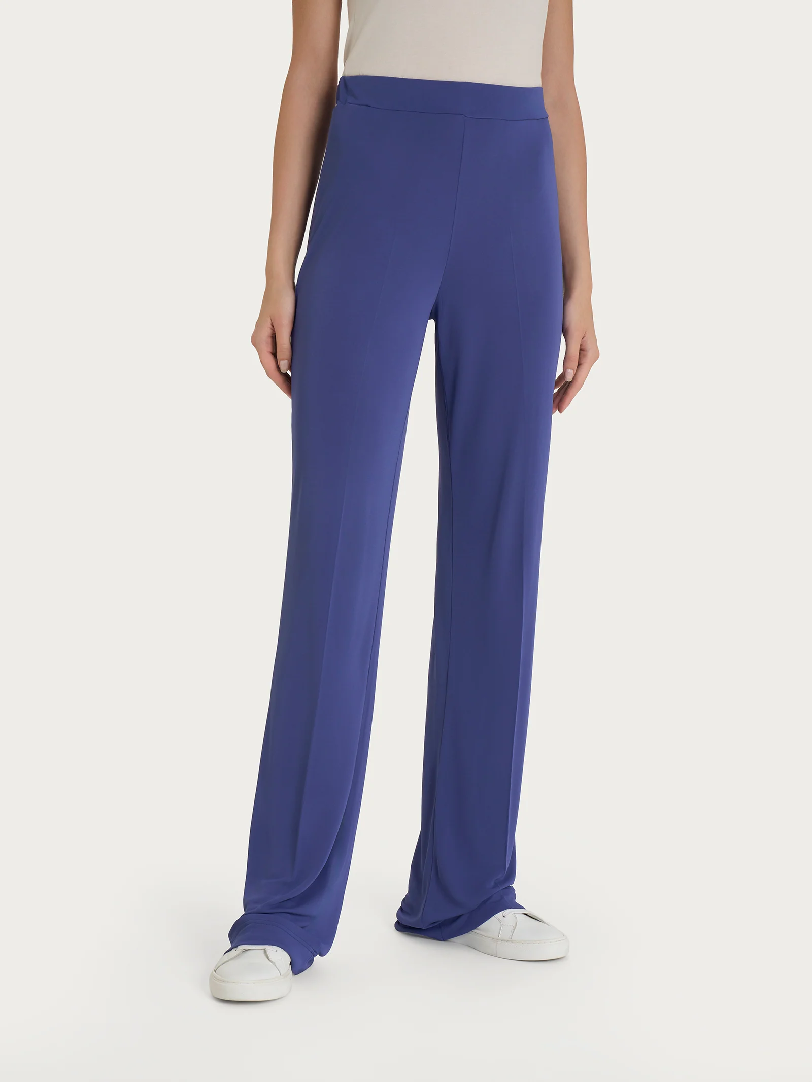 Pantalone ampio in Crêpe Satin - Skipper Blue