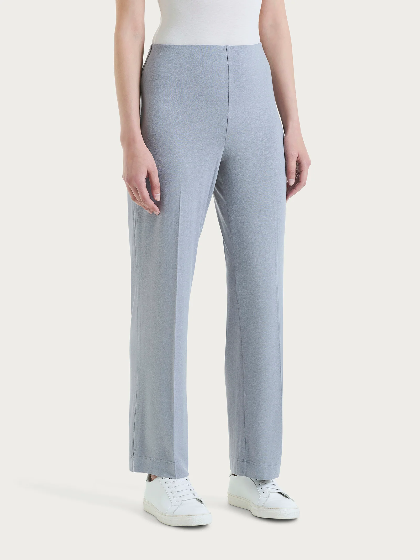 Pantalone ampio in jersey di viscosa crêpe - Ultimate Gray