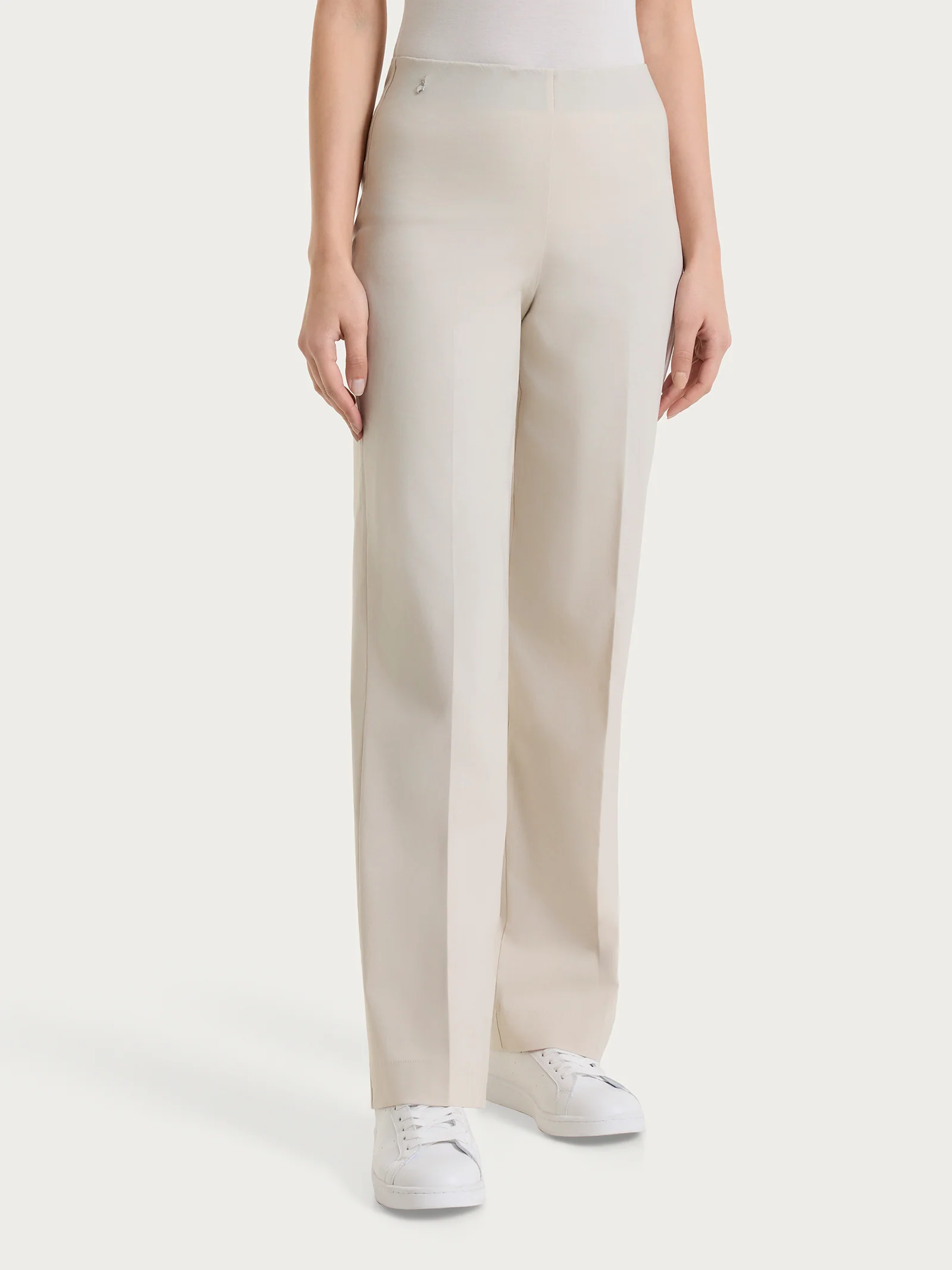 Pantalone ampio in Super Fresh - Champignon