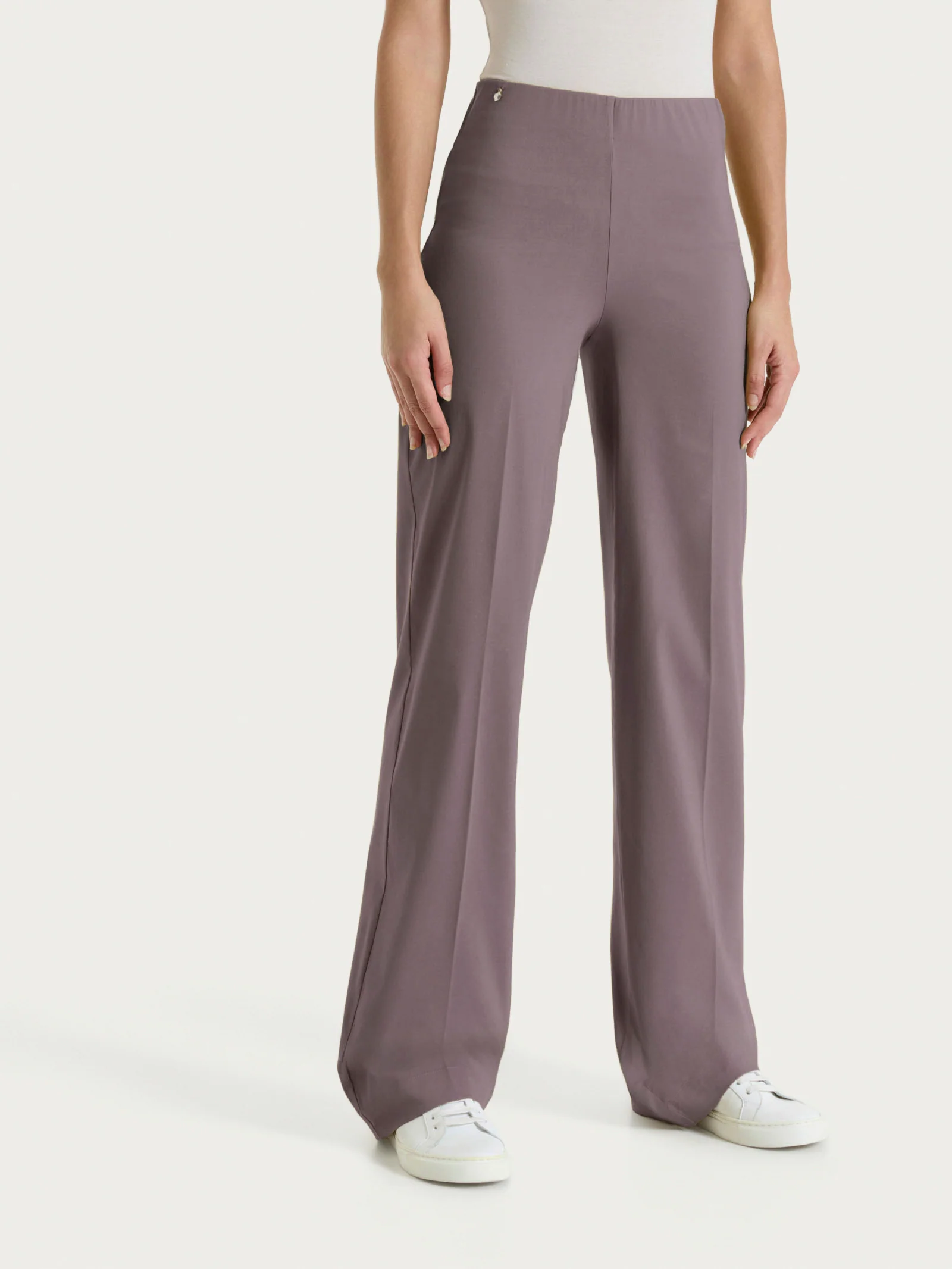 Pantalone ampio in Super Fresh - Plum Truffle
