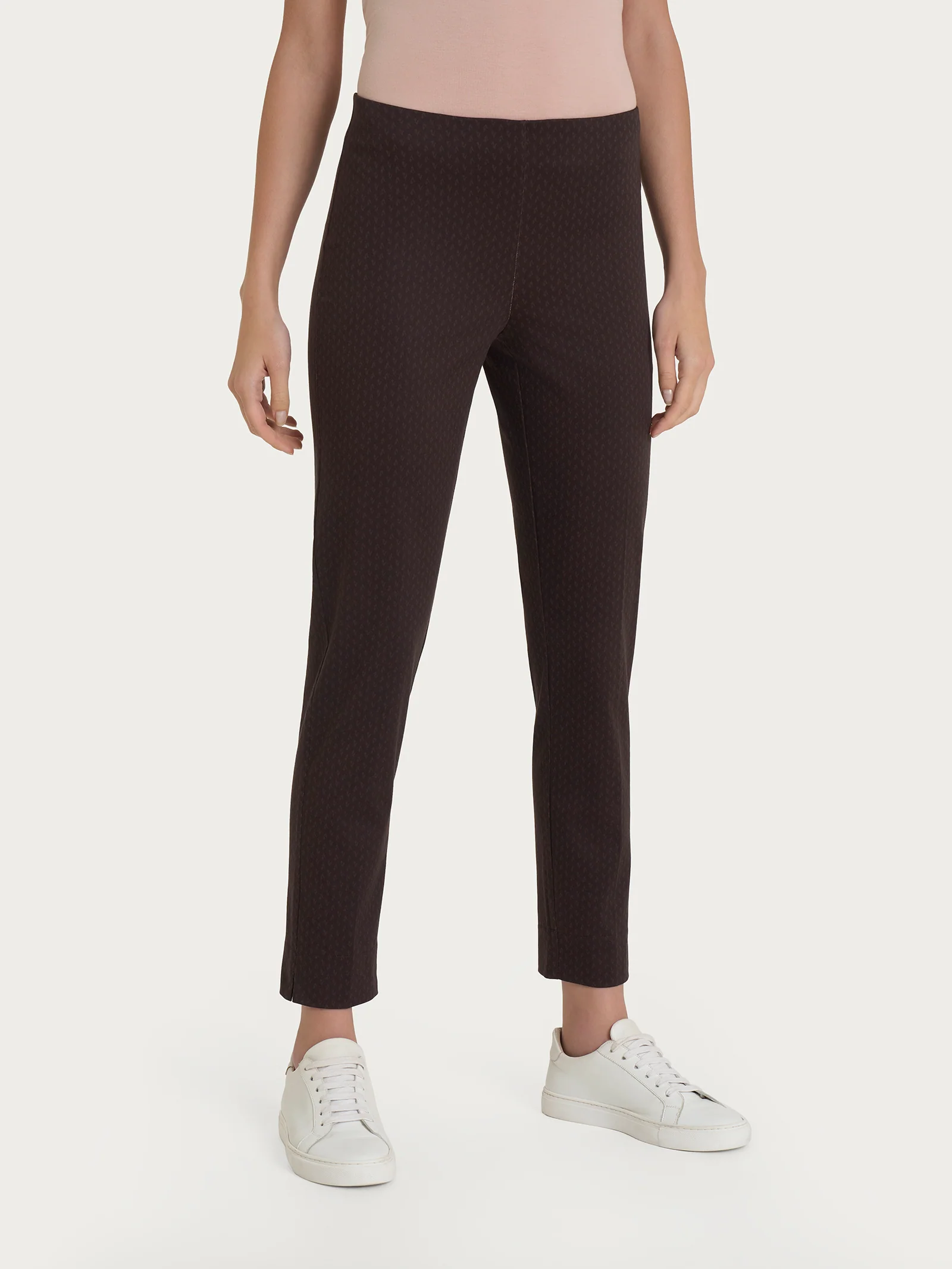 Pantalone capri con spacchetti e tulips pattern in Satin Power - Fant. Chocolate Torte