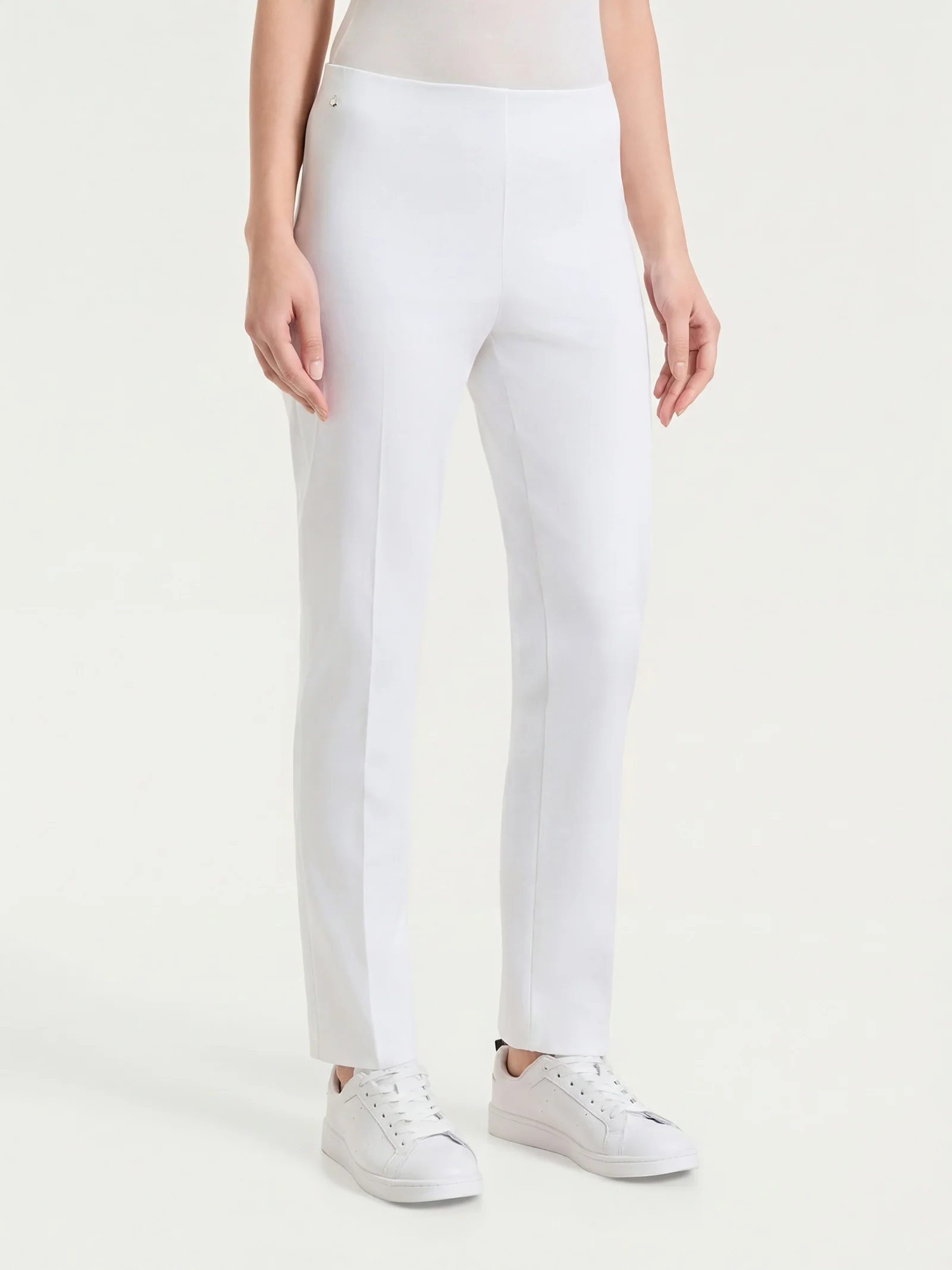 Pantalone capri dritto in Satin Power - Bianco