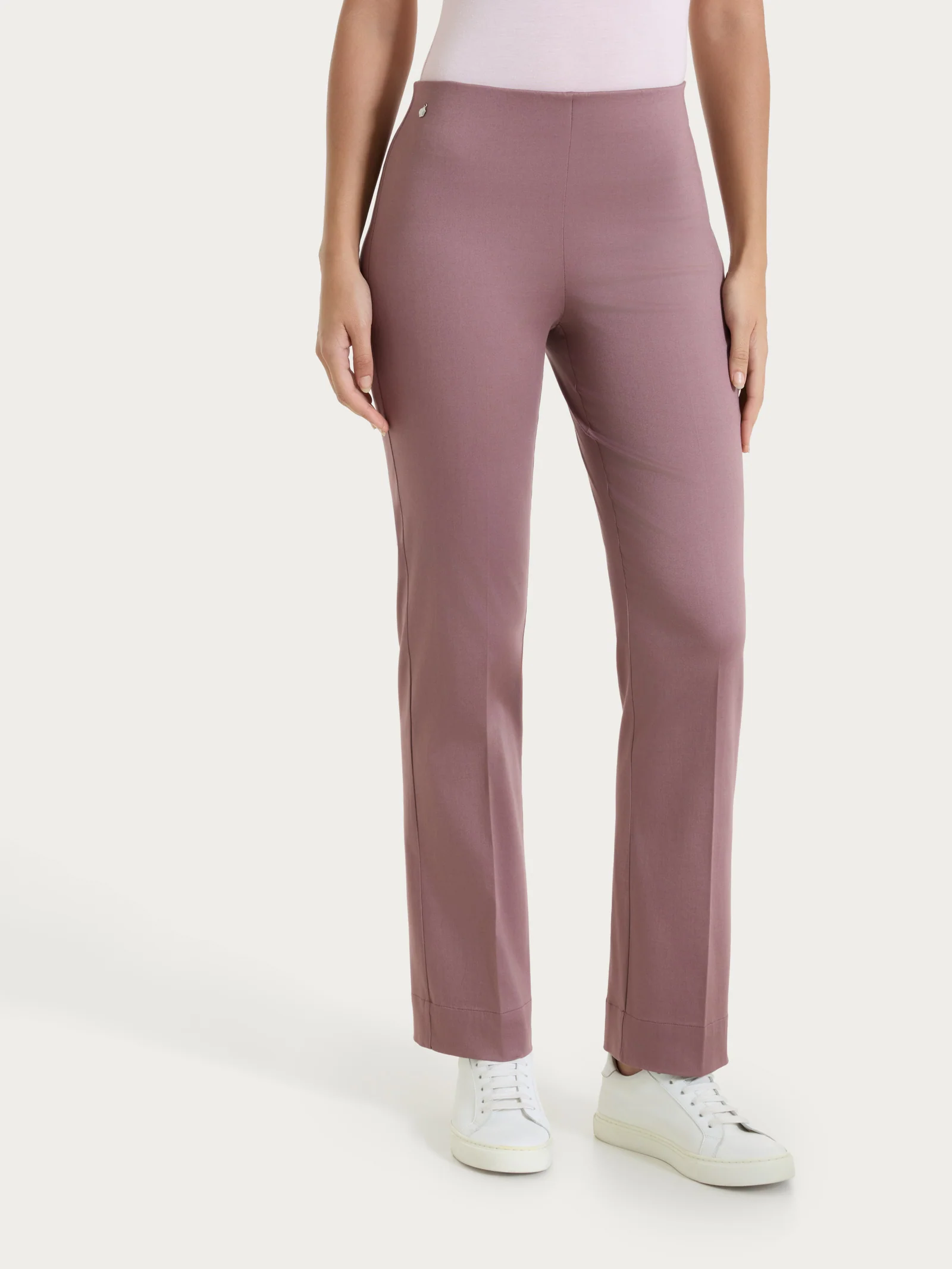 Pantalone capri dritto in Satin Power - Twilight Mauve