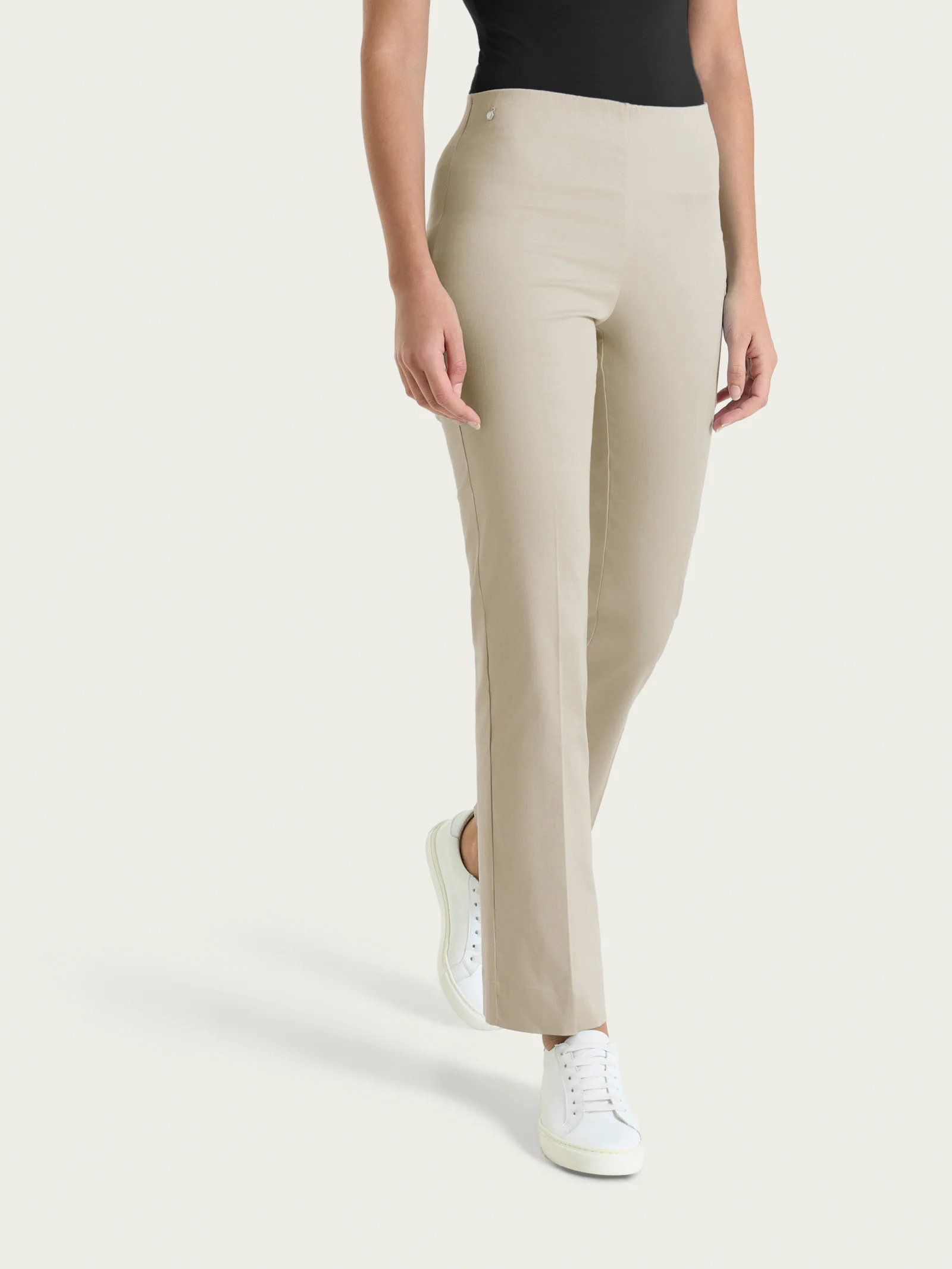 Pantalone capri dritto in Satin Power - Crockery