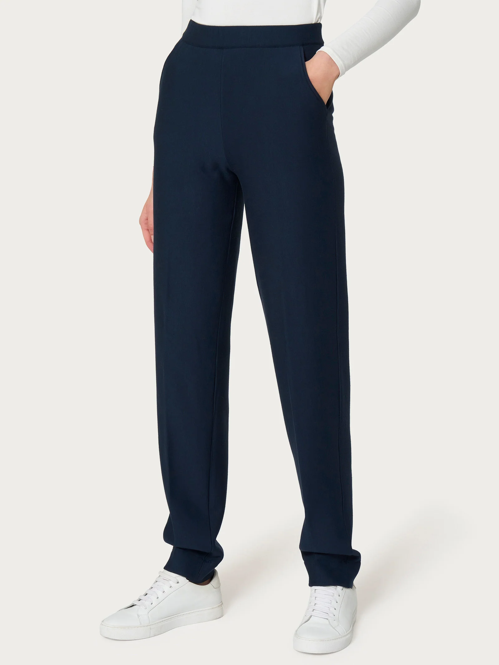 Pantalone chino con tasche in Eco Techno Fleece - Bleu