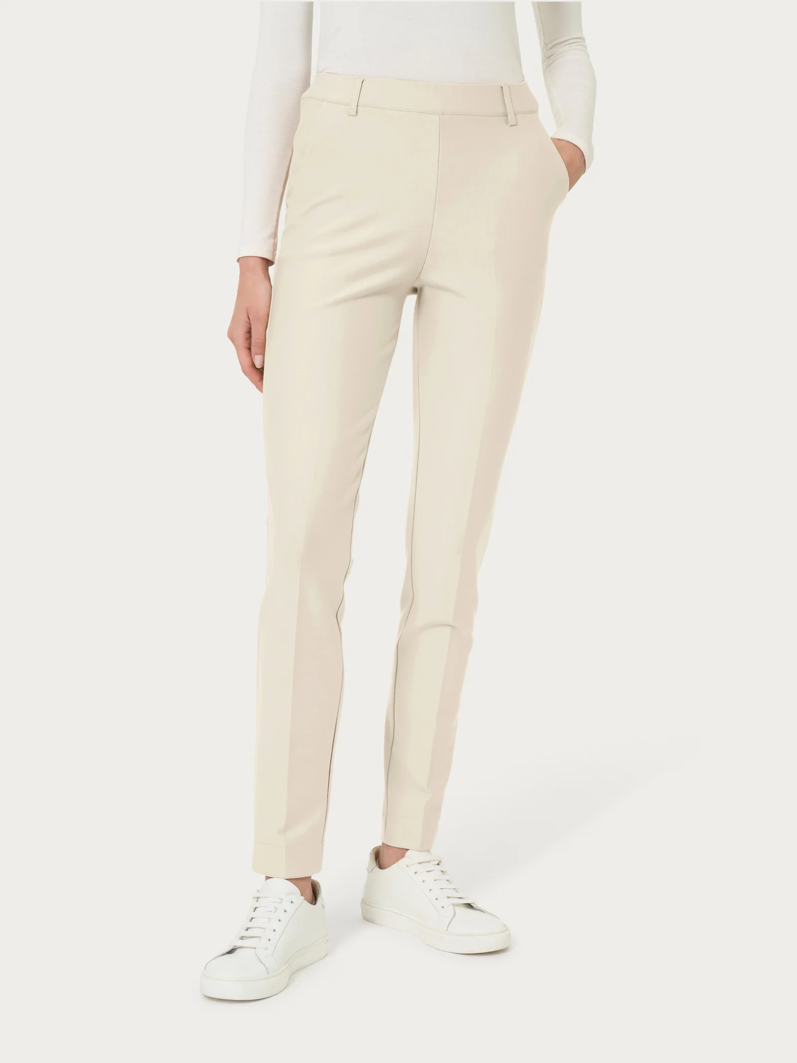 Pantalone chino slim con tasche in Compact - Champignon