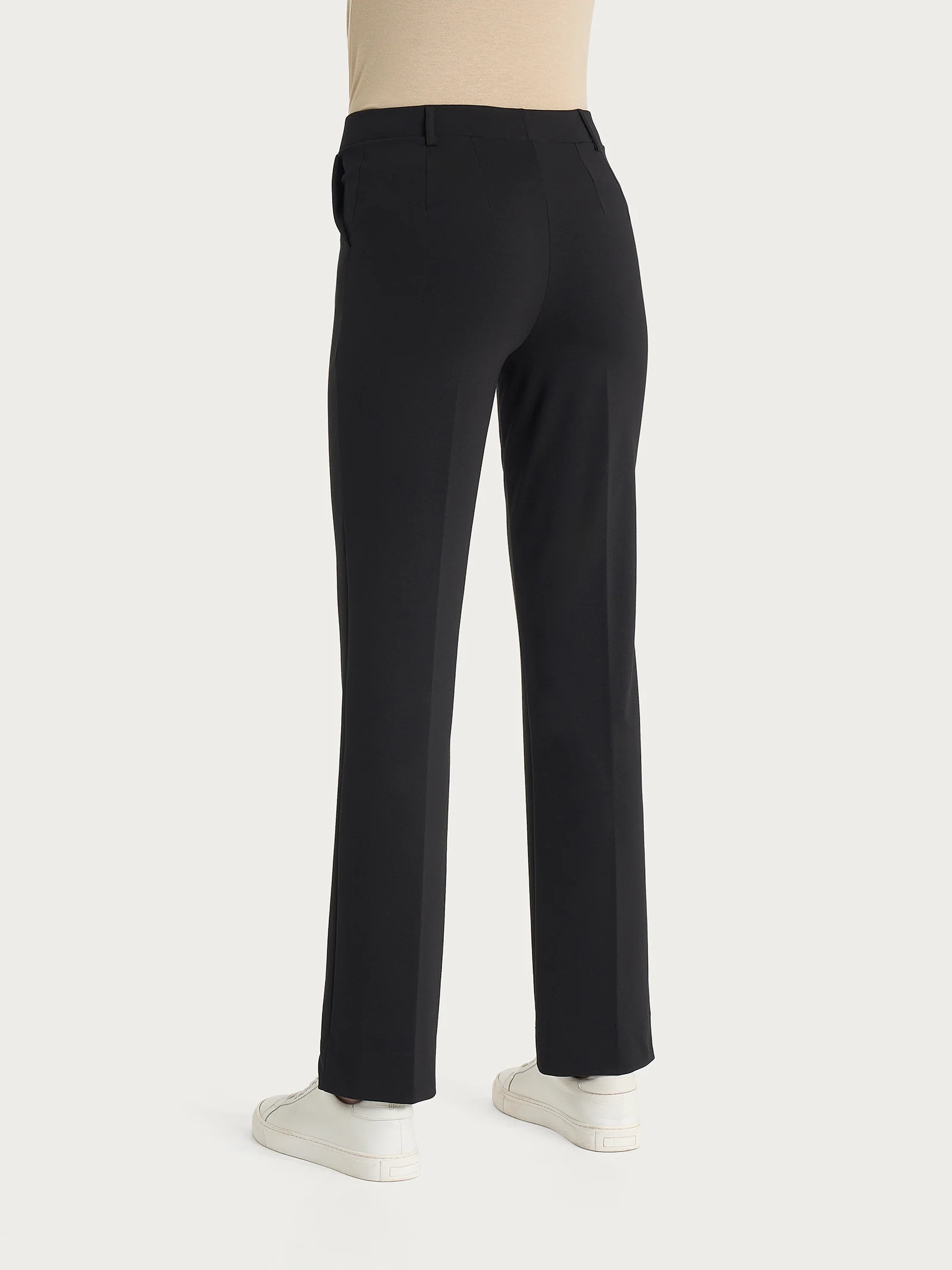Pantalone dritto con tasche in Compact Light - Nero - Image 2