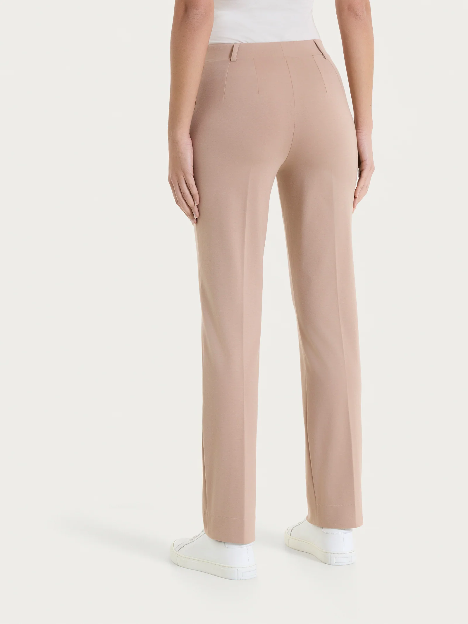 Pantalone dritto con tasche in Compact Light - Warm Taupe - Image 2
