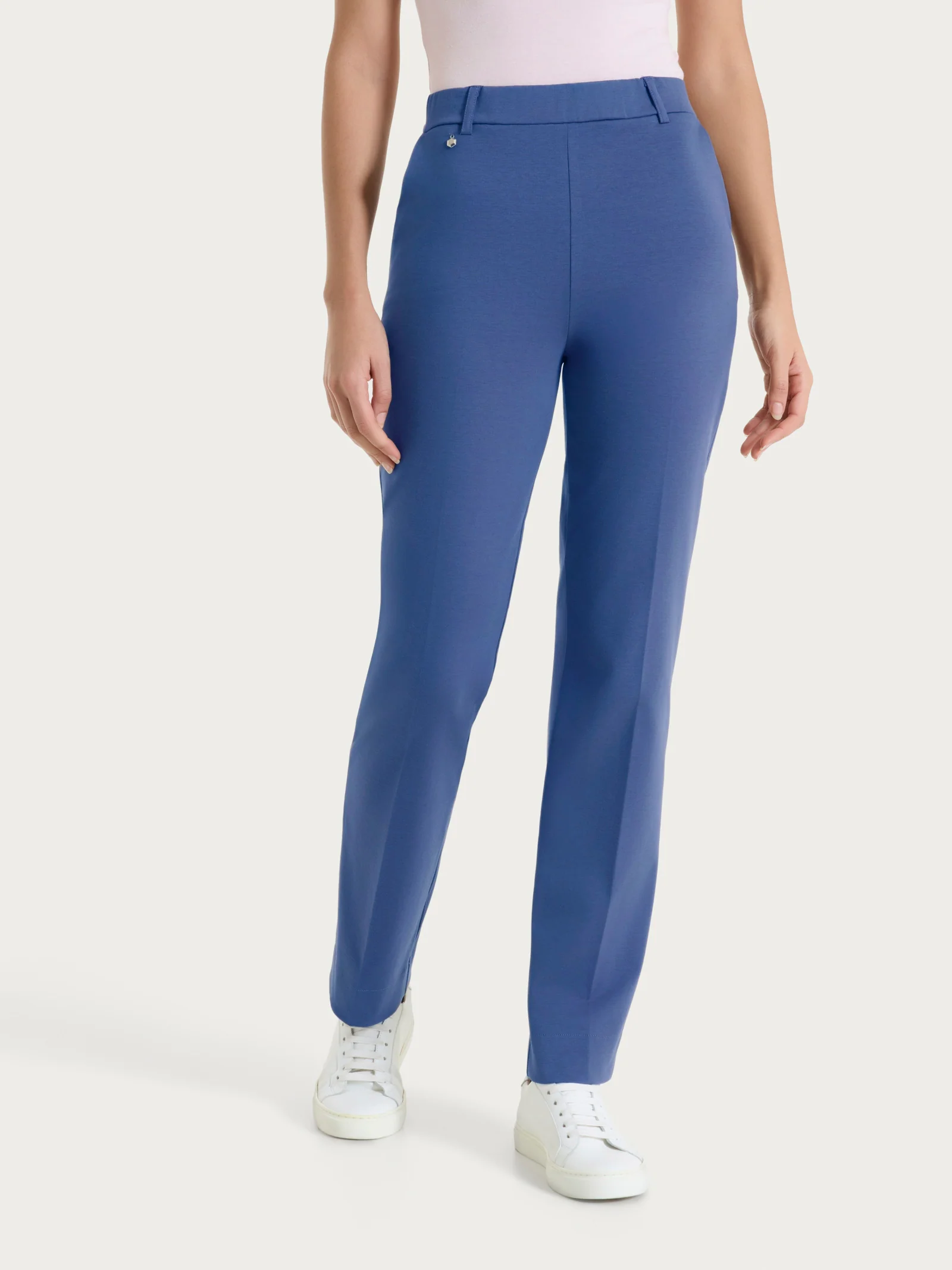 Pantalone dritto con tasche in Compact Light - Oceana