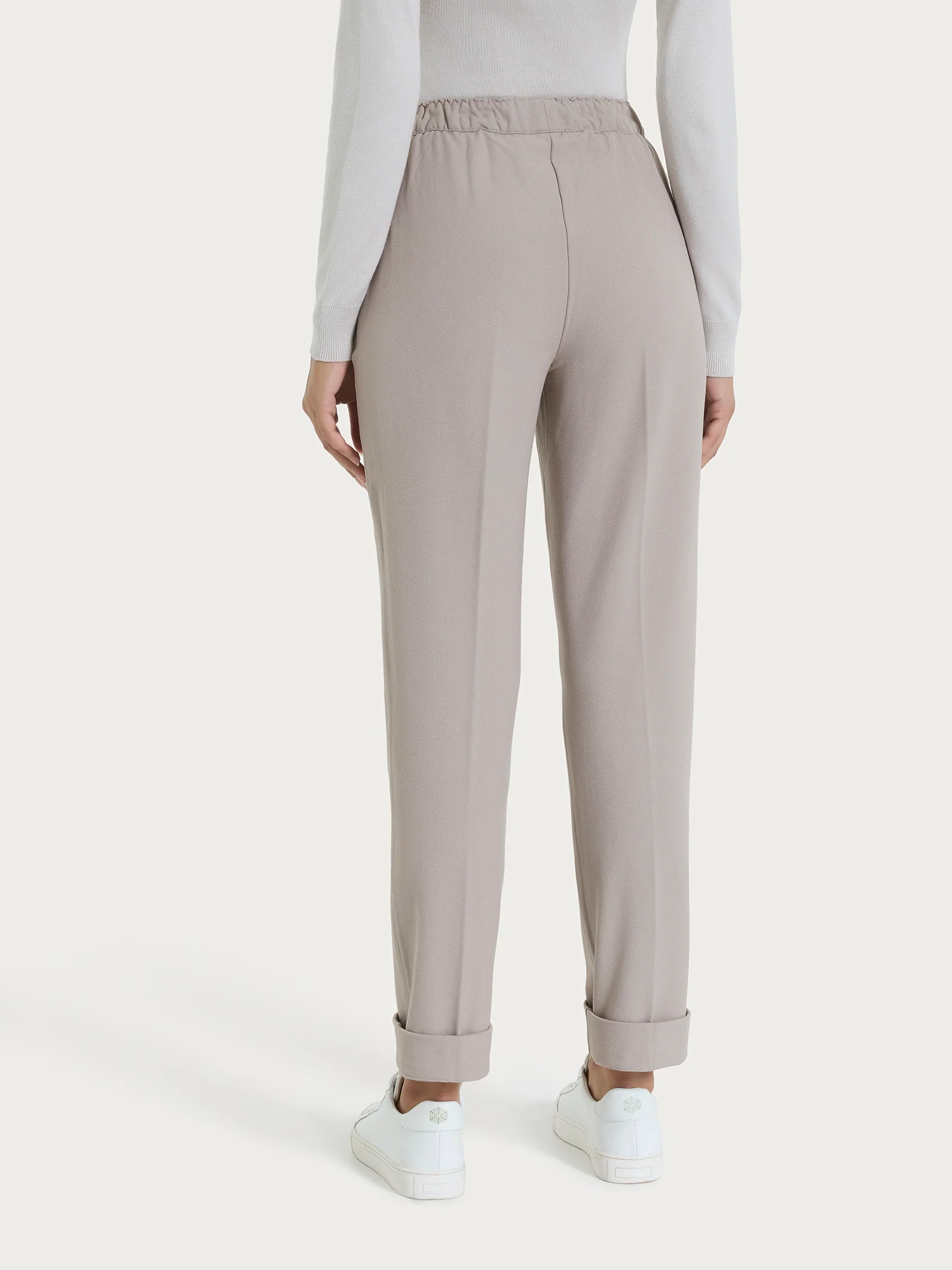 Pantalone dritto con tasche in Flannel Twill - Nude - Image 4