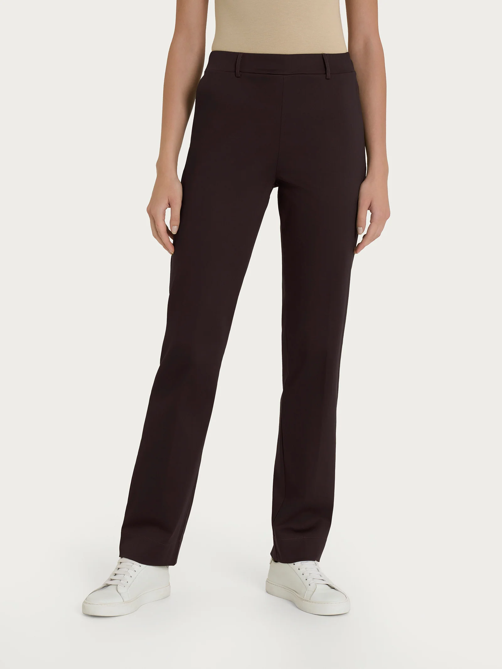 Pantalone dritto con tasche in Satin Power - Chocolate Torte