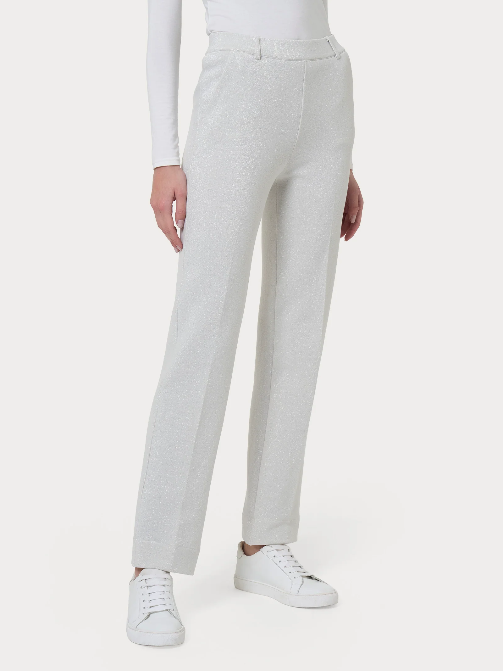 Pantalone dritto con tasche in tessuto Eco Jacquard - Fant.Champignon