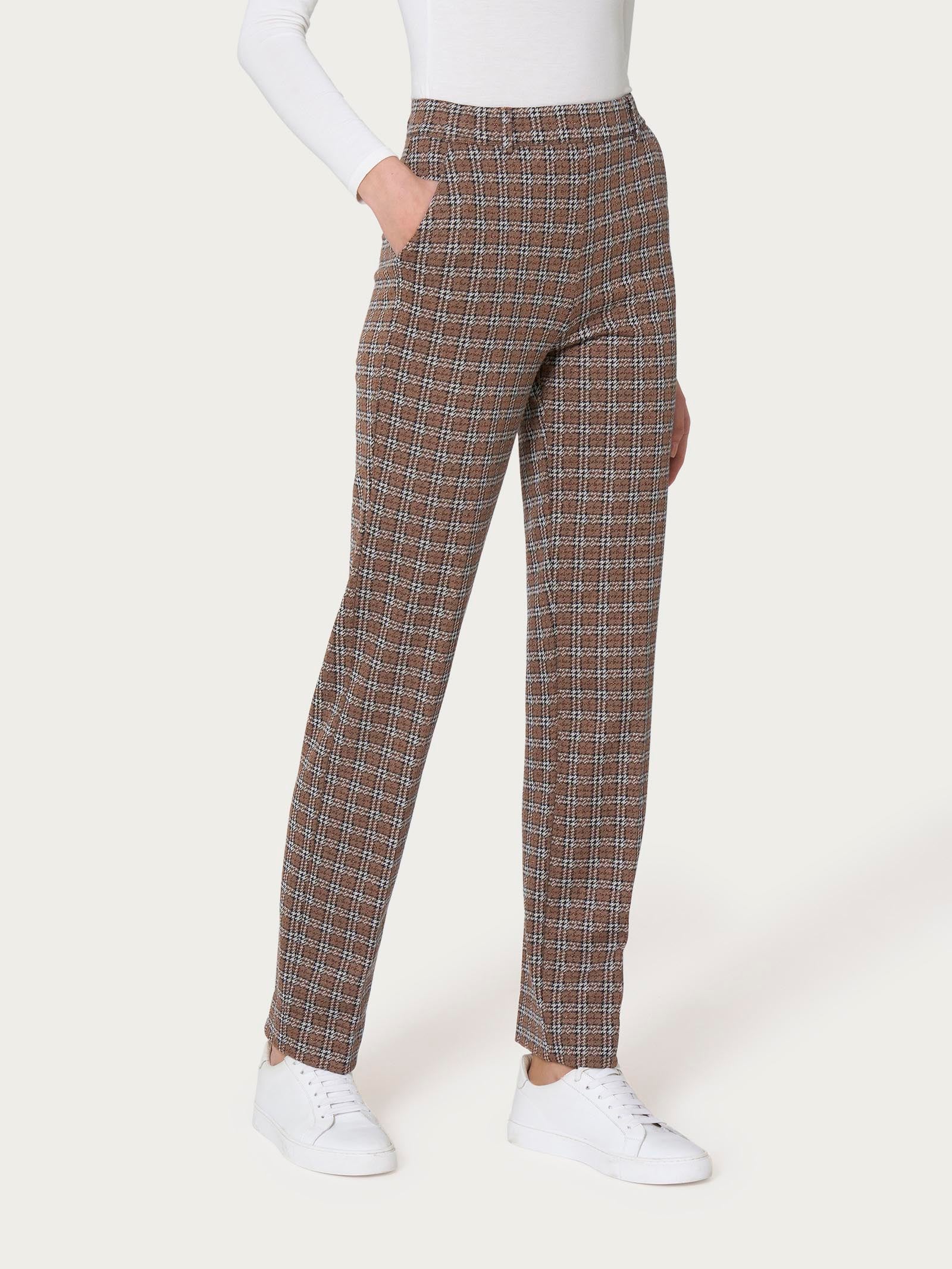 Pantalone dritto con tasche in tessuto Eco Jacquard - Fant. Pine Bark