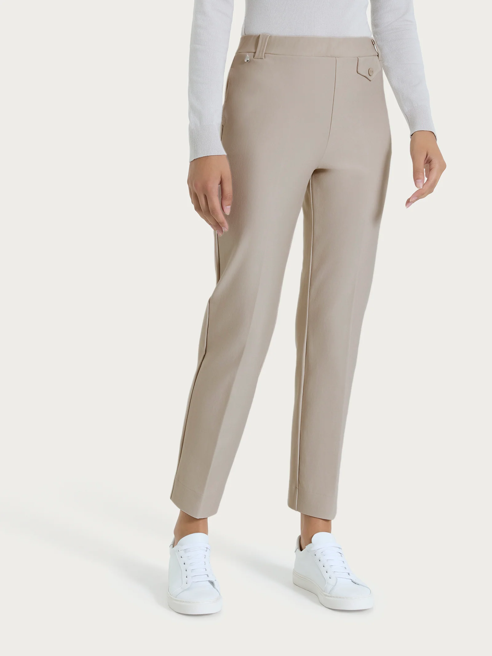 Pantalone dritto con taschino in Compact - String