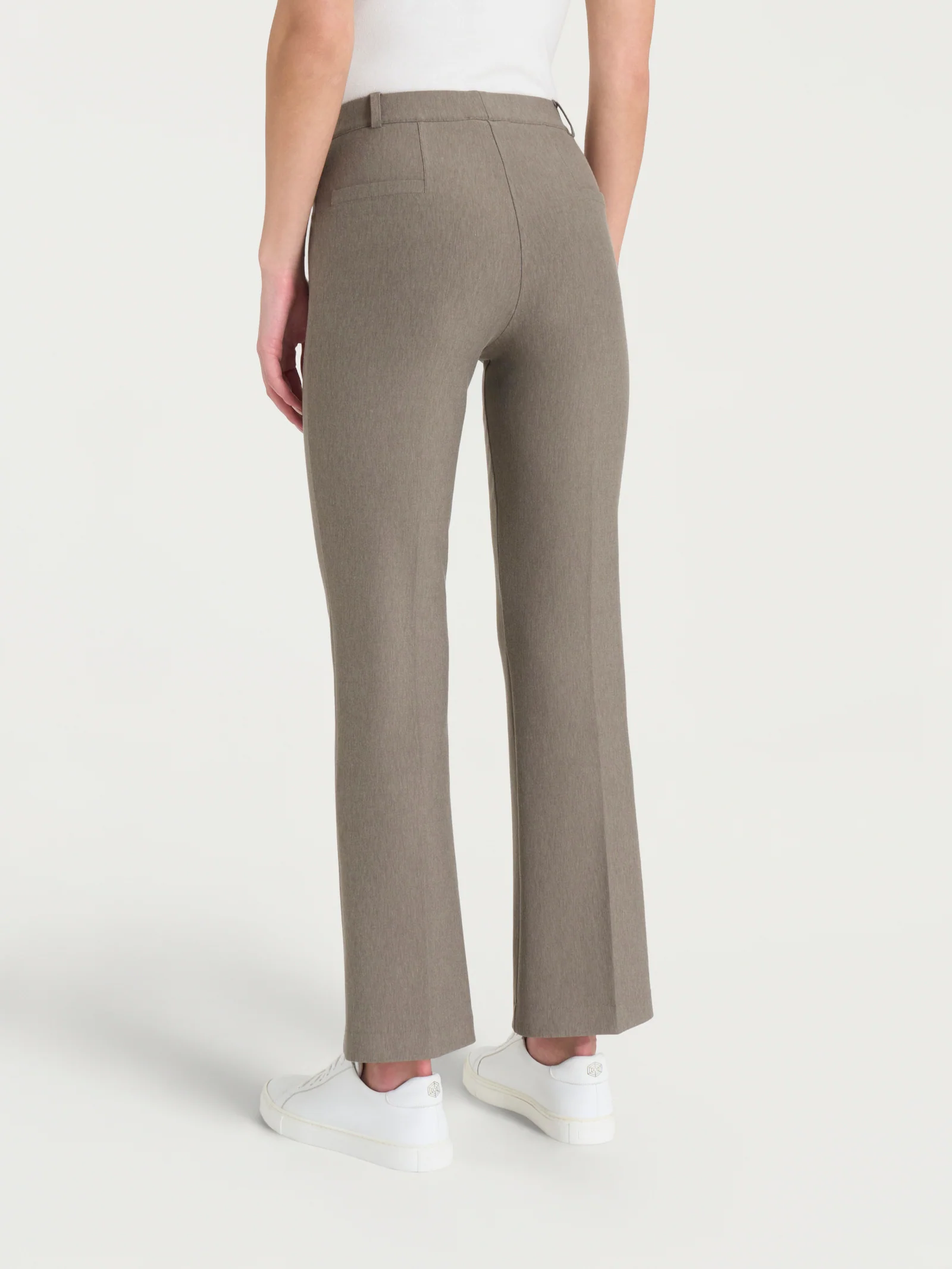 Pantalone flare alla caviglia in Compact - Glace' Mel. - Image 4