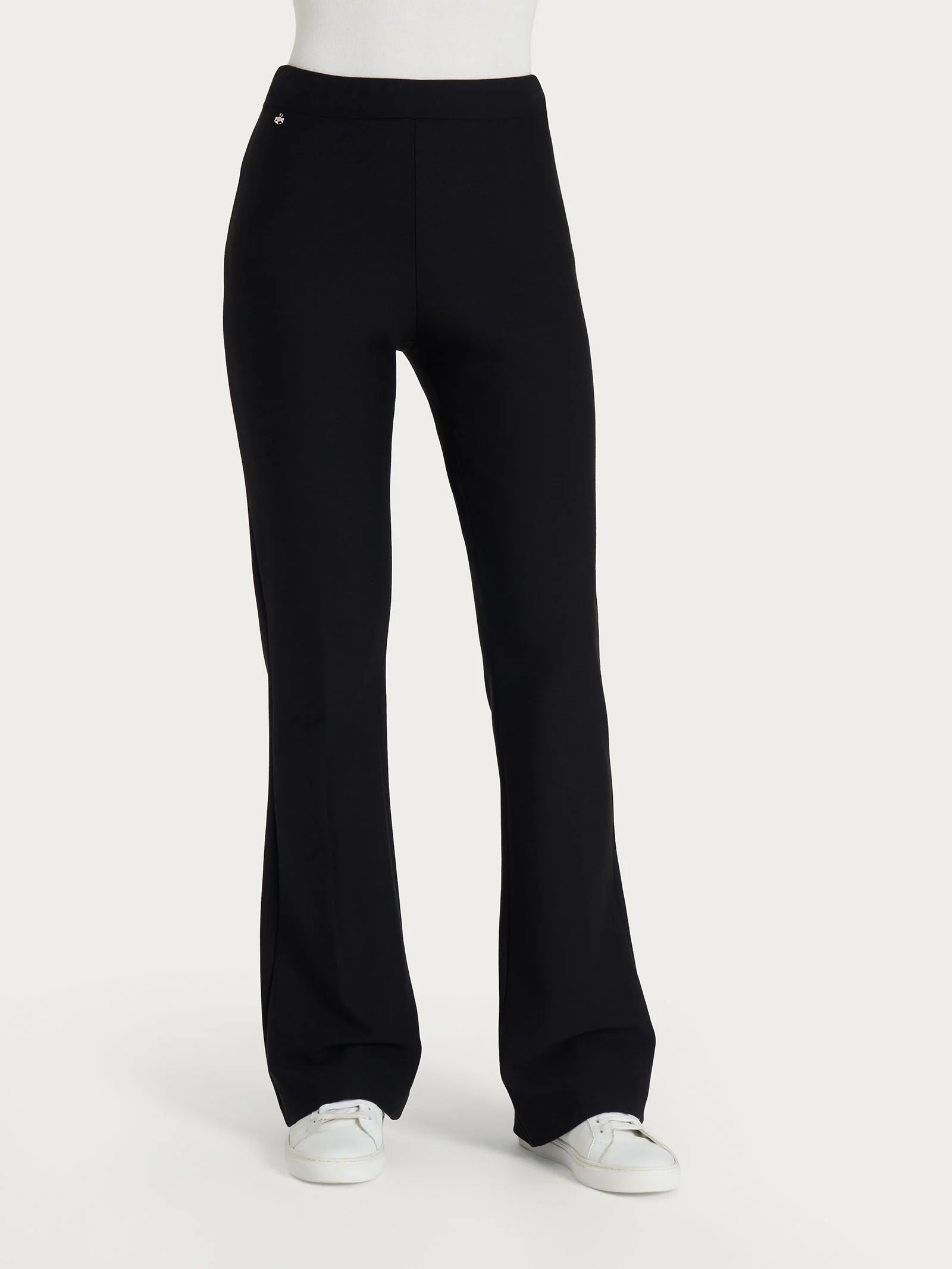 Pantalone flare in tessuto Compact - Nero