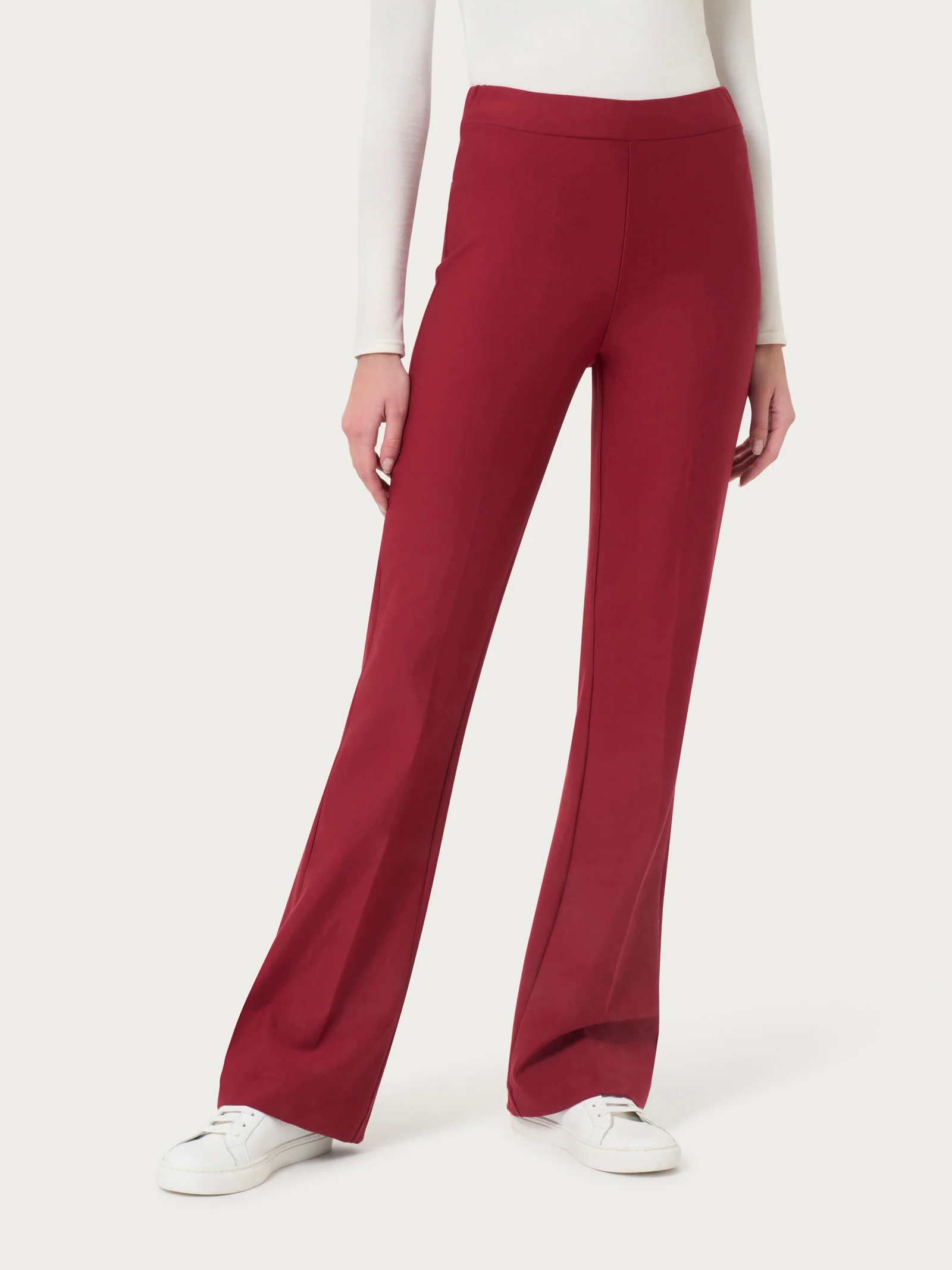 Pantalone flare in tessuto Compact - Tibetan Red