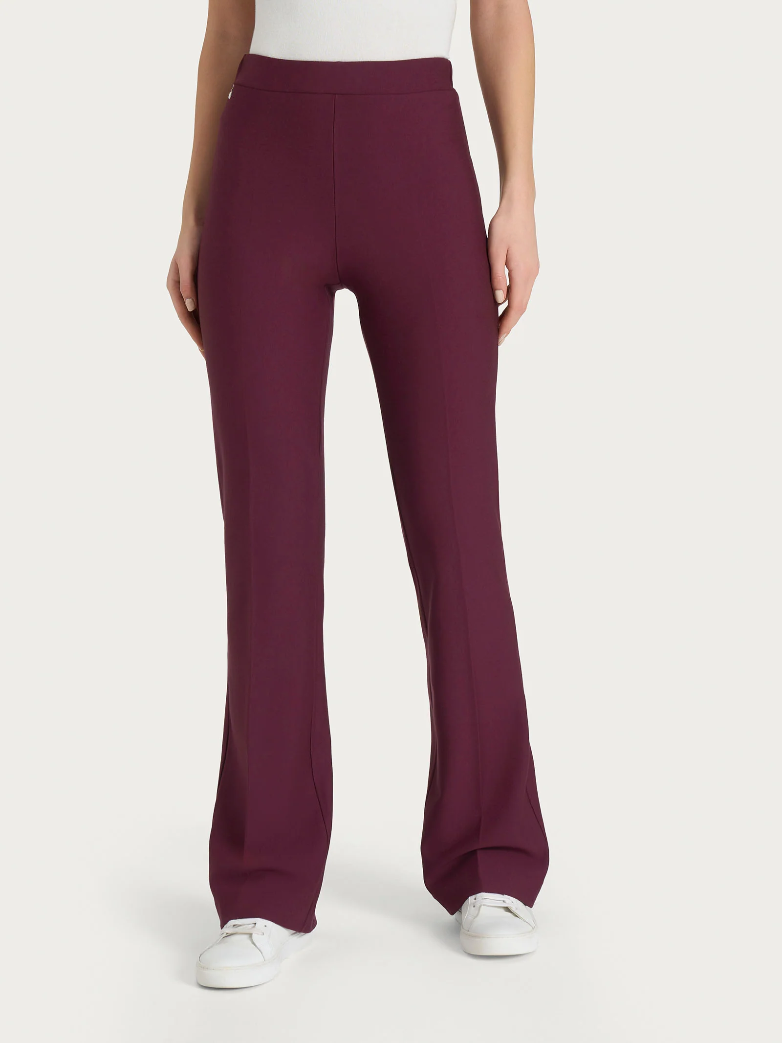 Pantalone flare in tessuto Compact - Fig
