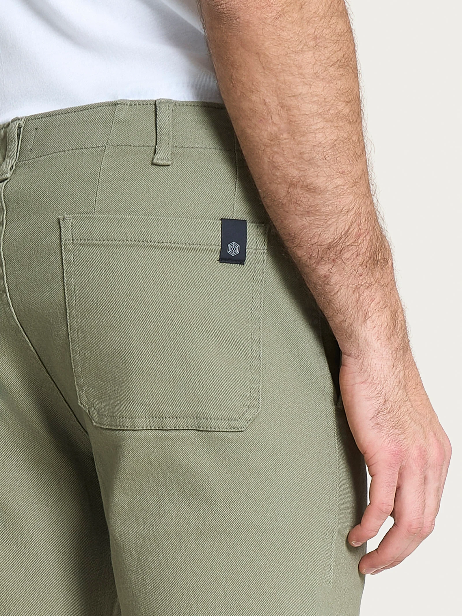 Pantalone Mariner in Raw Twill di Cotone - Deep Lichen Green - Image 5