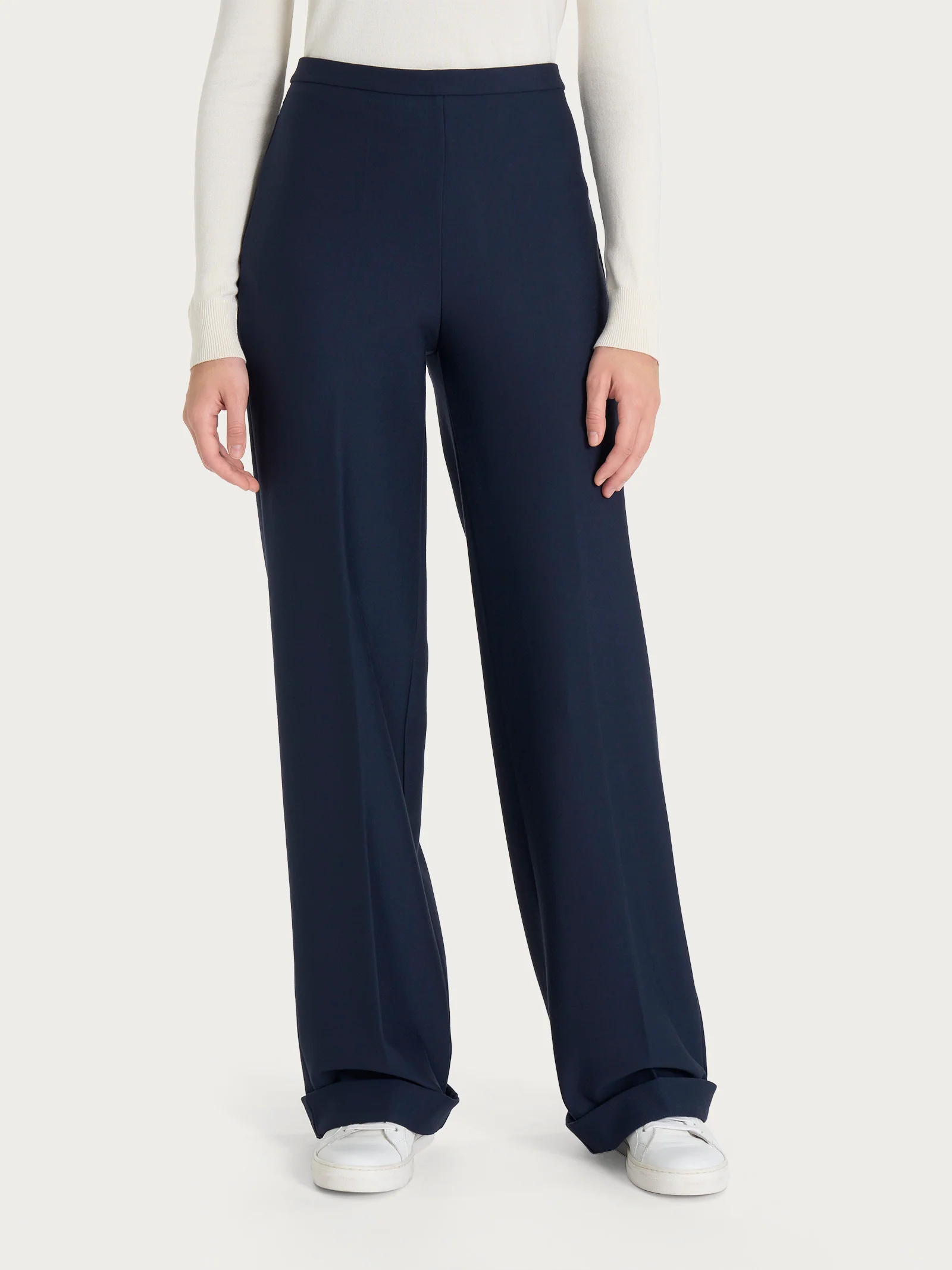 Pantalone modellante ampio in tessuto compact - Persia