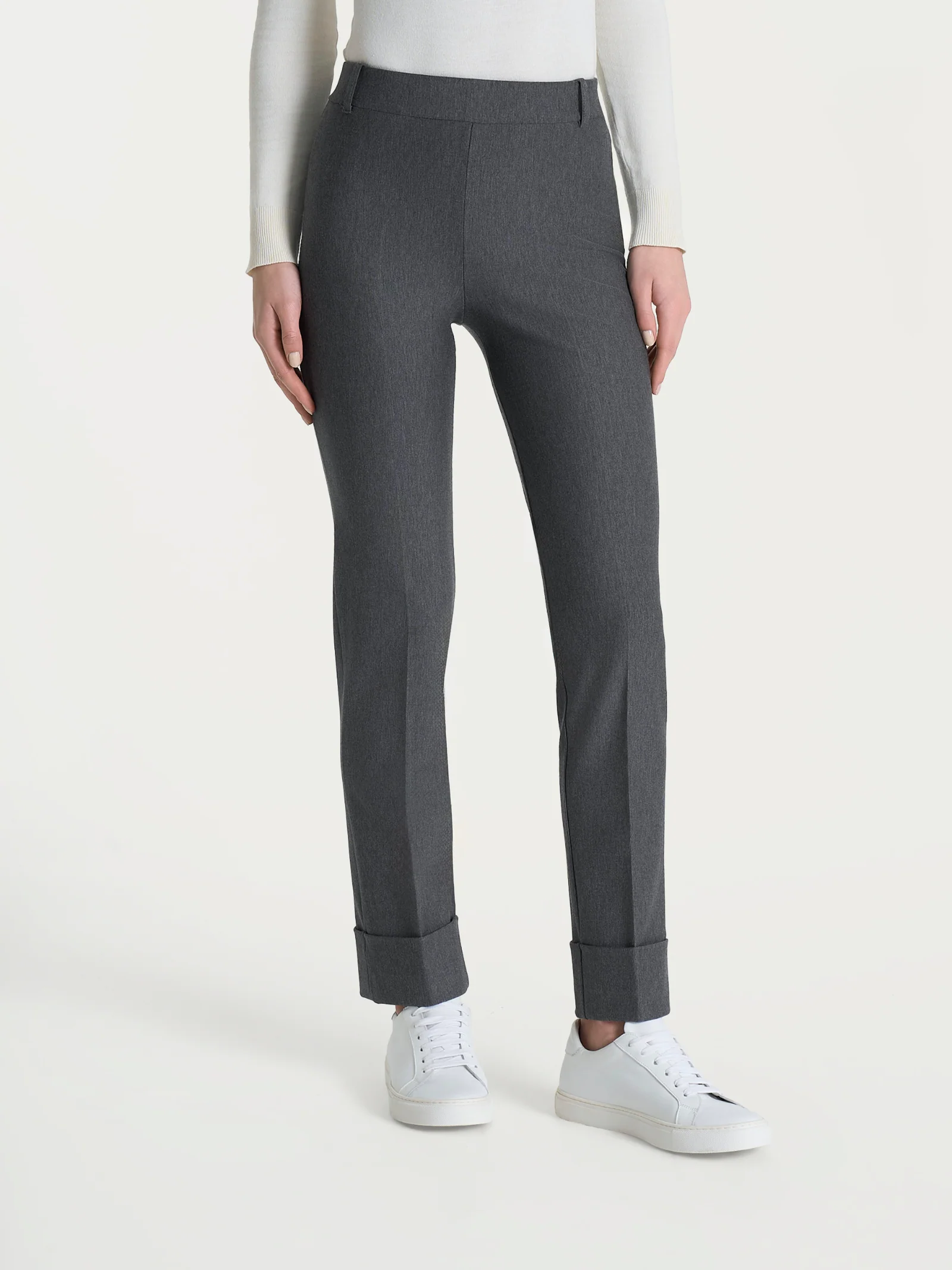 Pantalone slim dritto in Compact - Ardesia Mel.