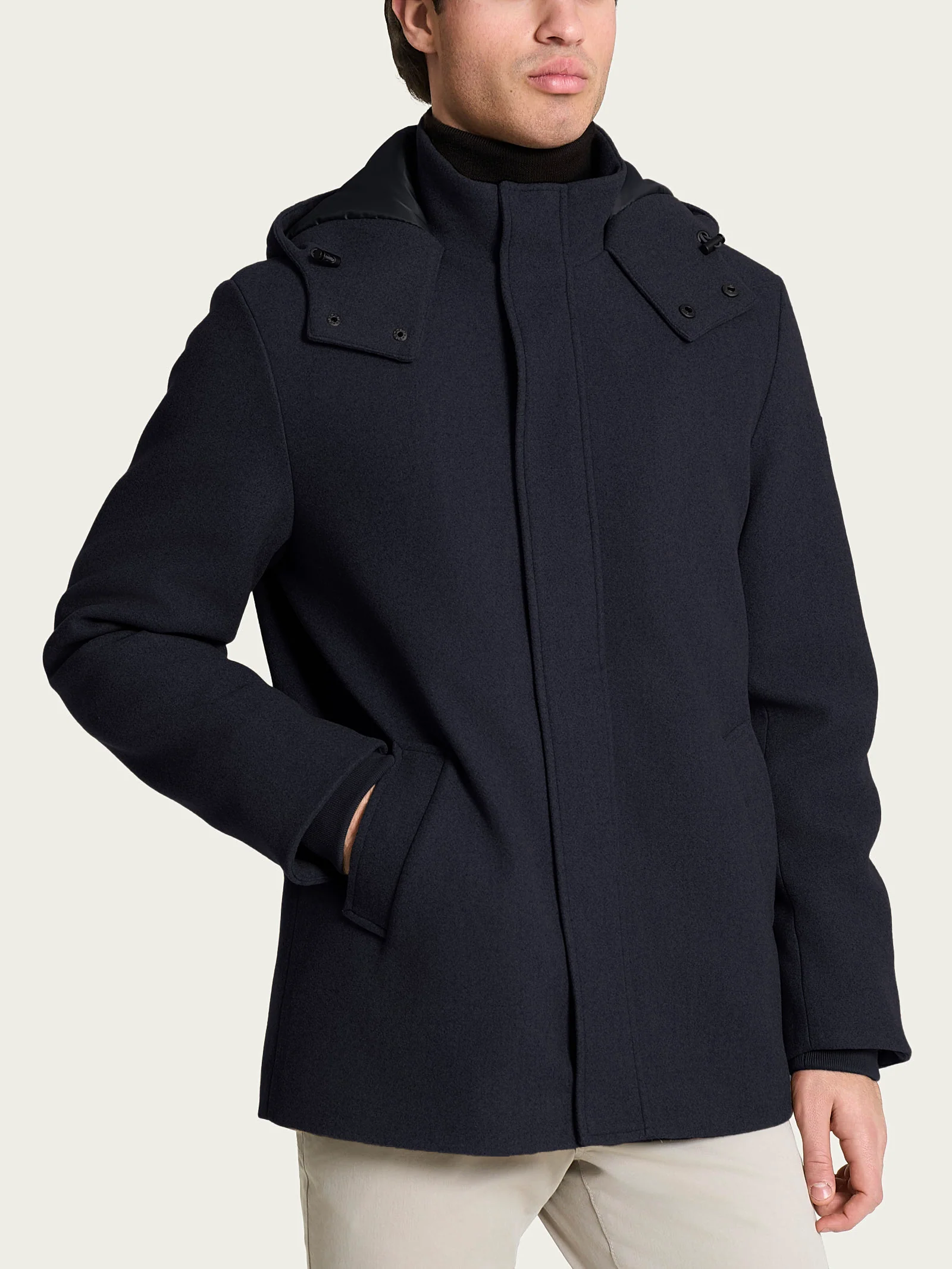 Parka in Vegan Wool - Bleu Mel.