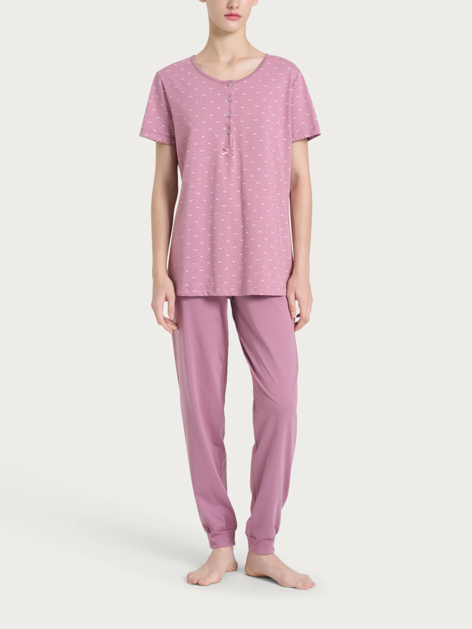Pigiama trittico in Jersey di cotone - Fant. Dusky Orchid