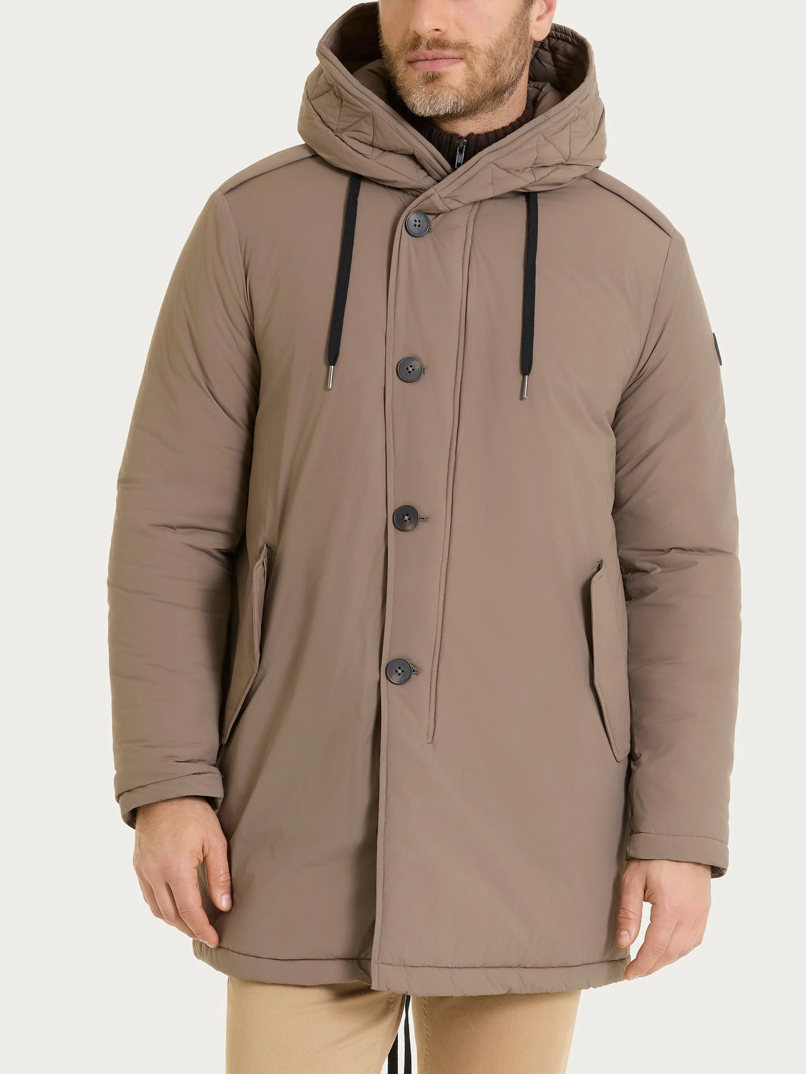 Piumerino Anorak imbottito in lana - Fango