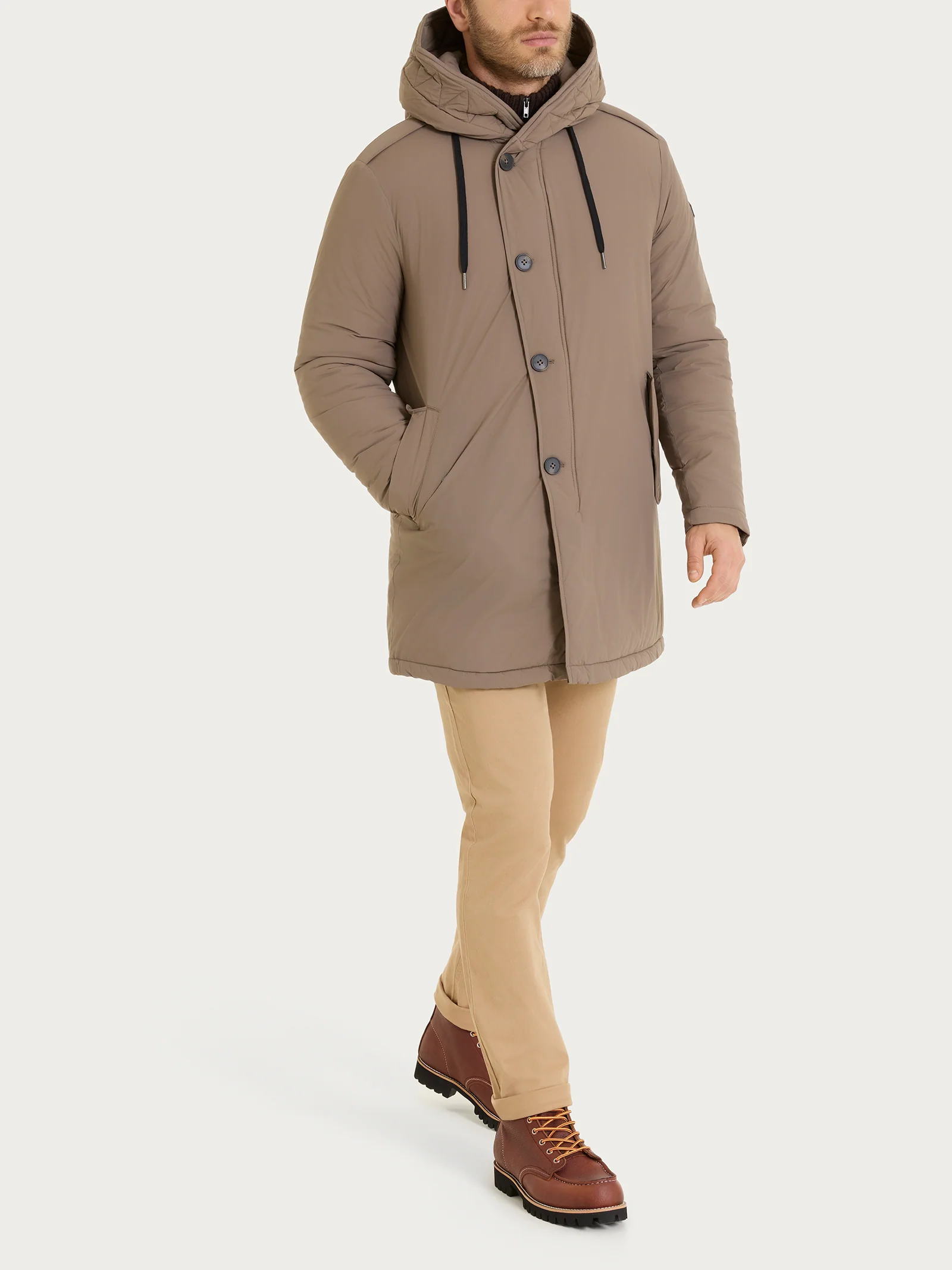 Piumerino Anorak imbottito in lana - Fango - Image 6