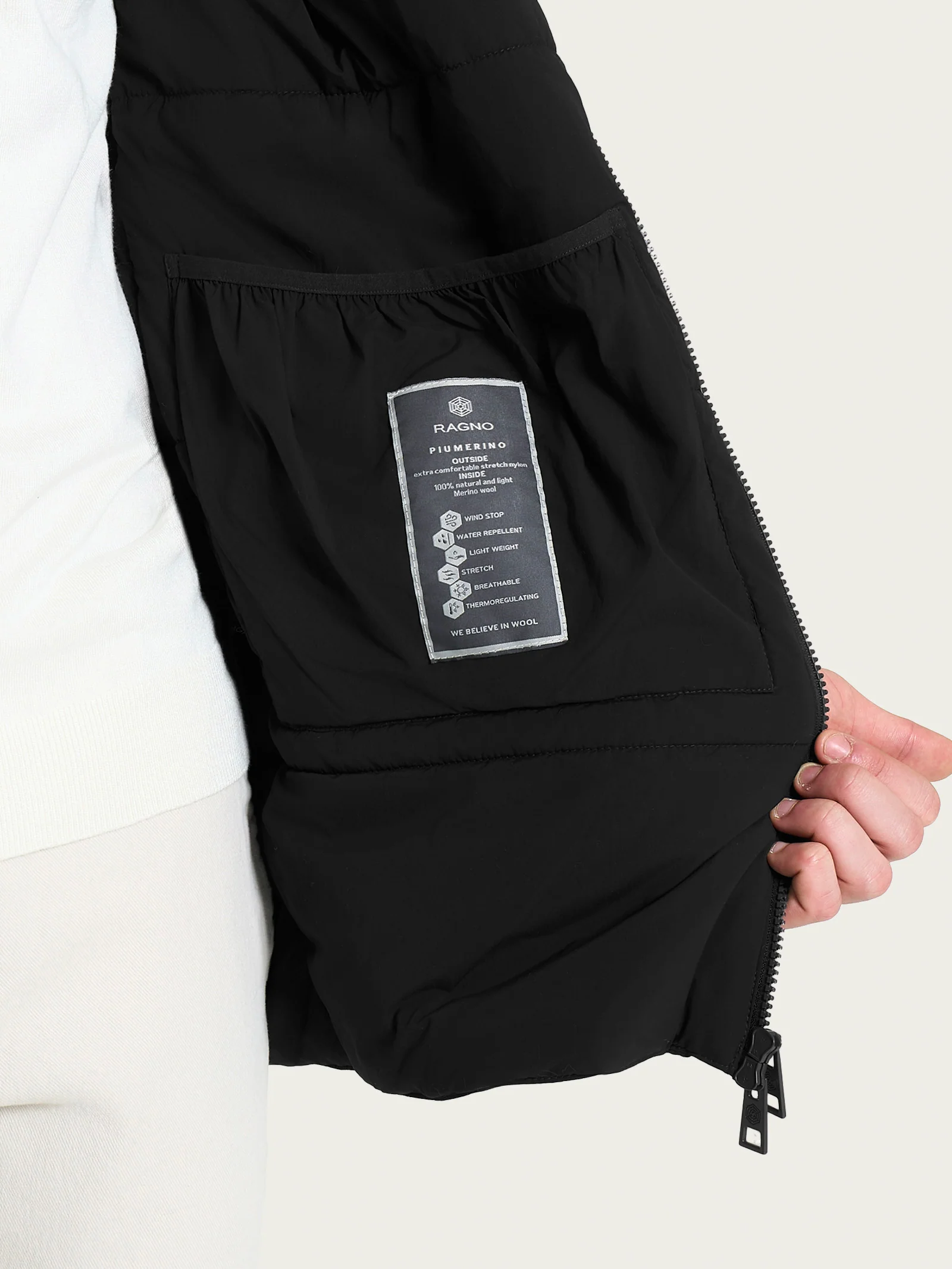 Piumerino Parka in lana con cappuccio - Nero - Image 3