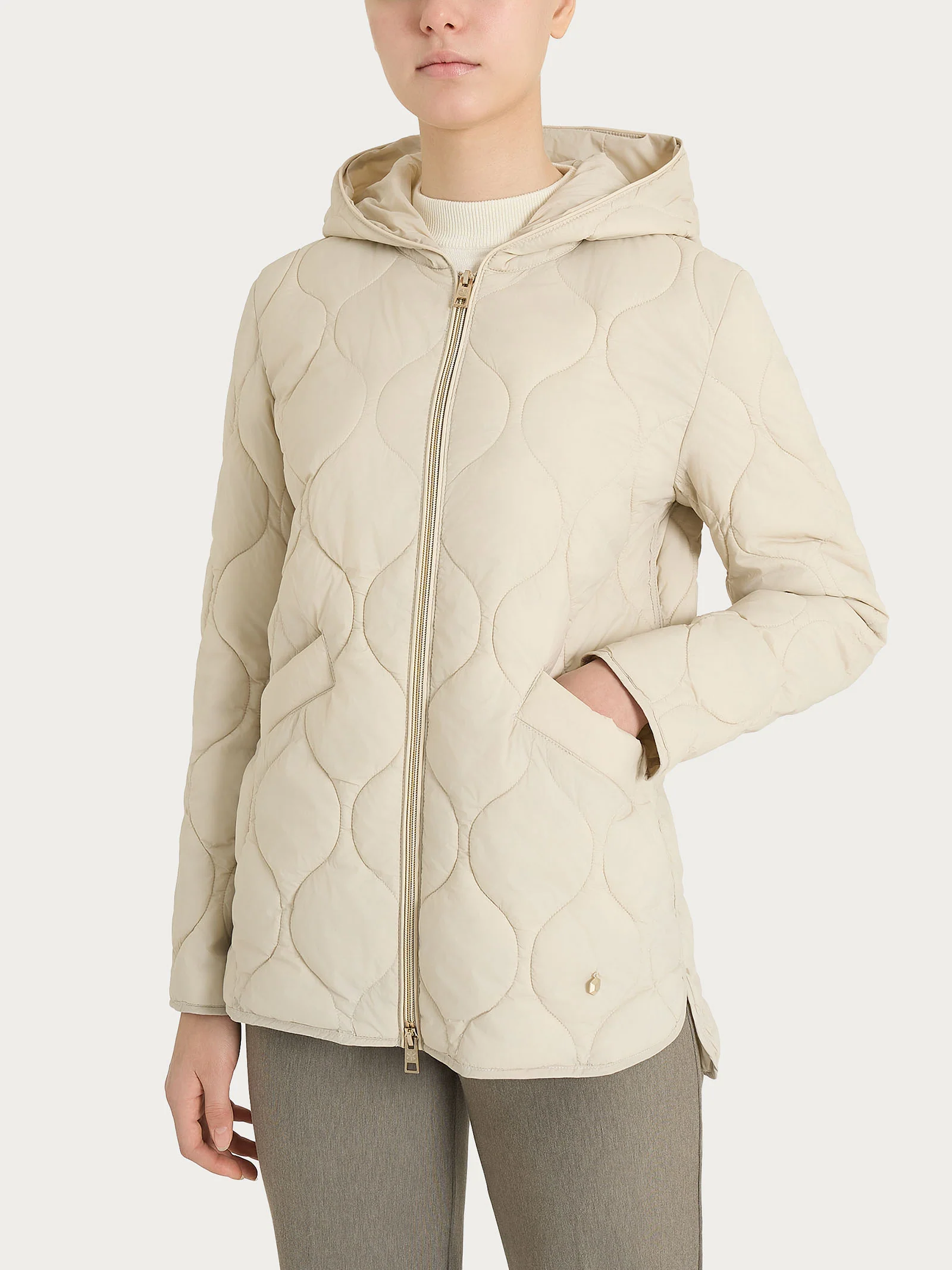 Piumino Onion Quilt con cappuccio - Champignon