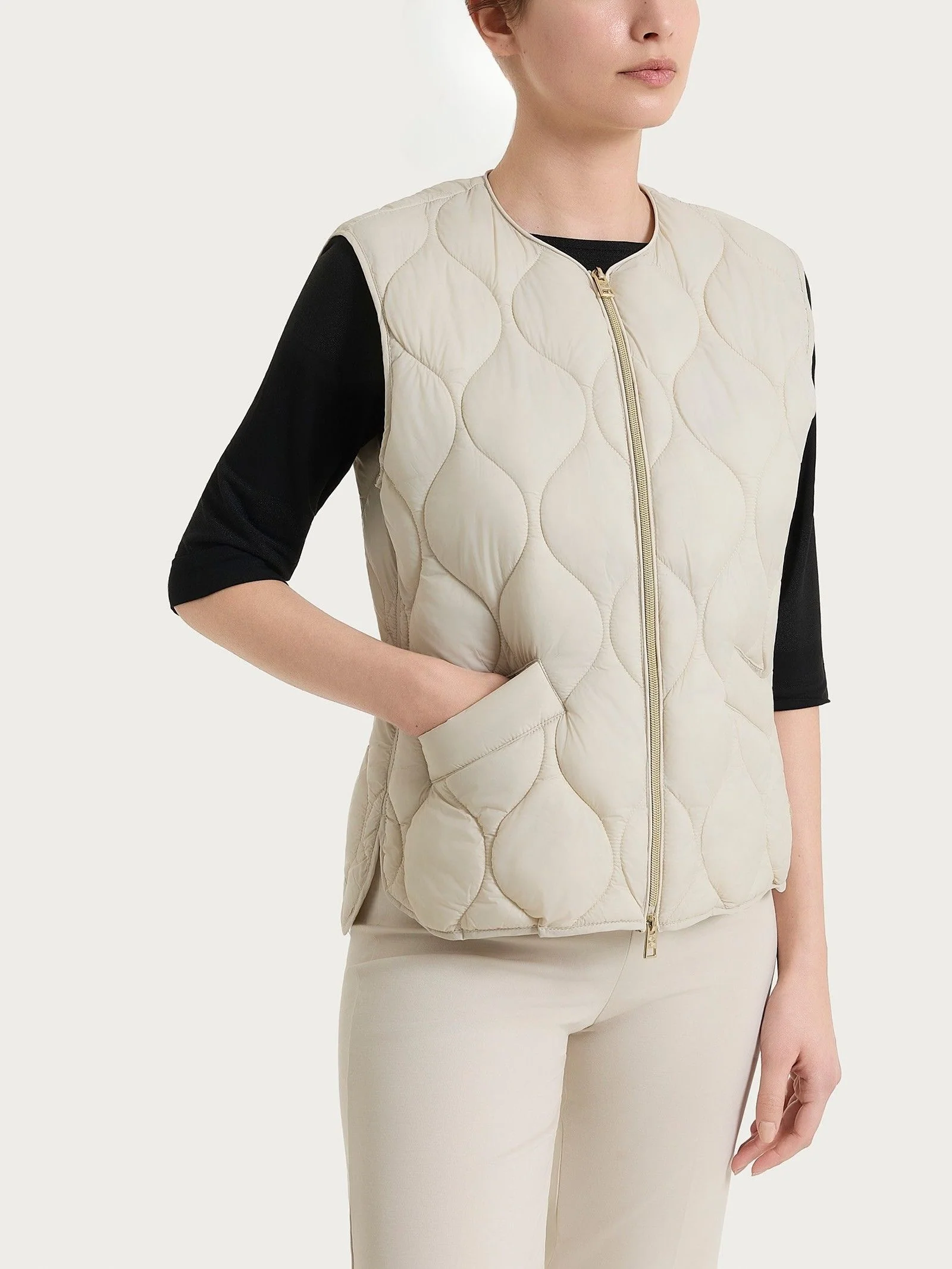 Piumino Smanicato Onion Quilt - Champignon