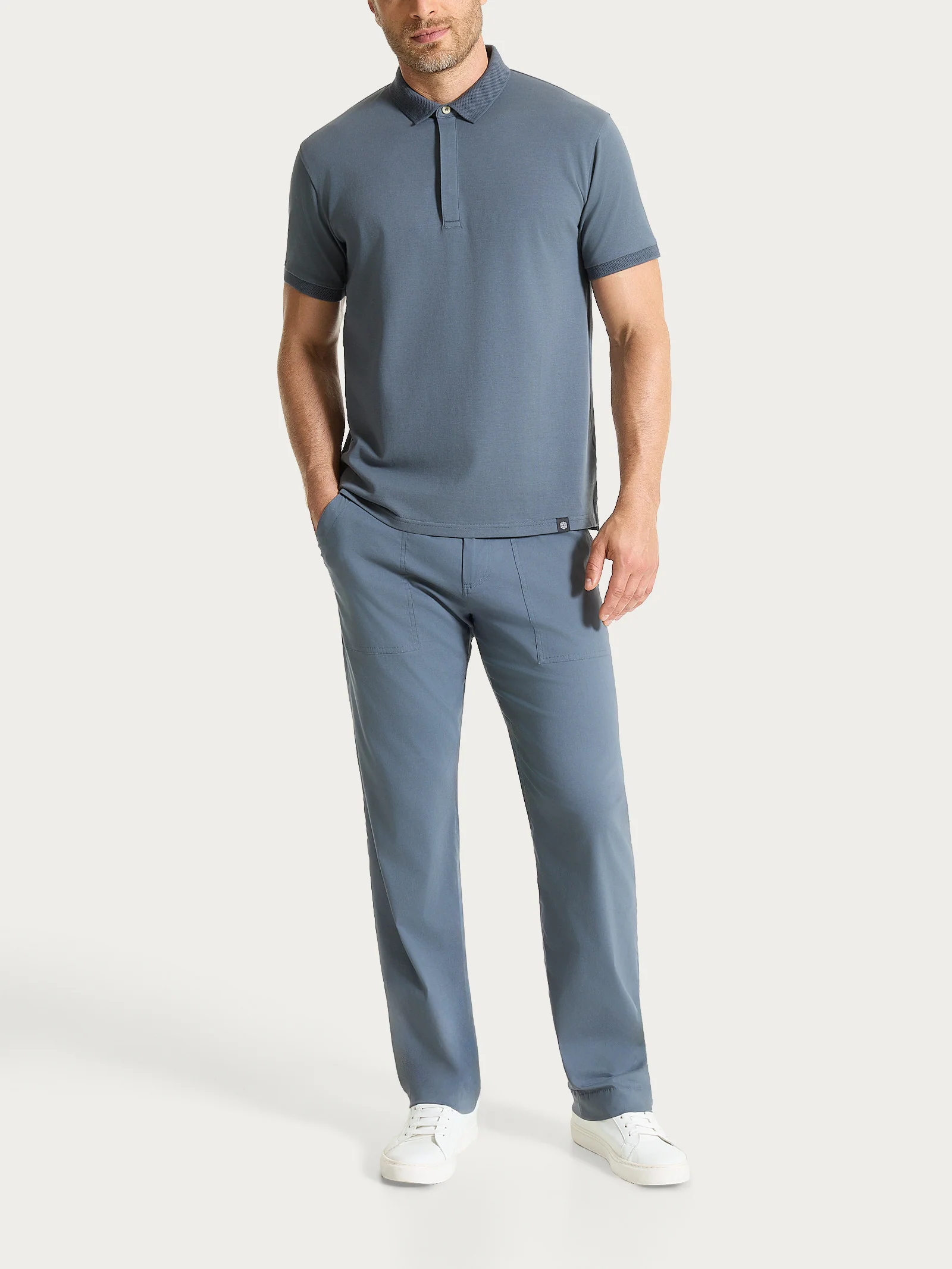 Polo a manica corta in Cotone Piquet Double Mercerized - Turbulence - Image 5