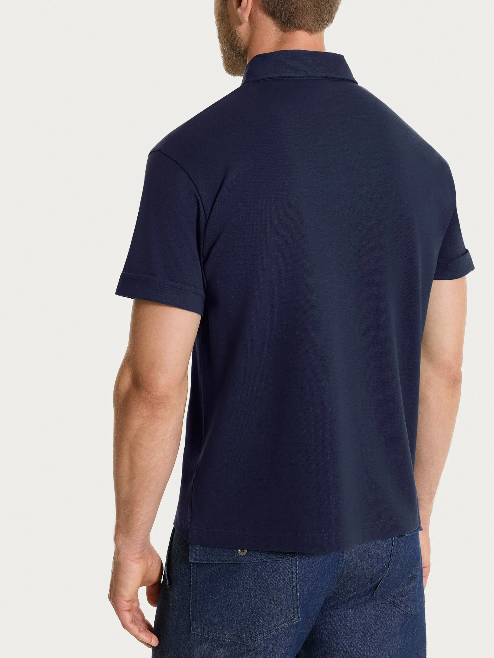 Polo in Cotone Piquet Double Mercerized - Outer Space - Image 2