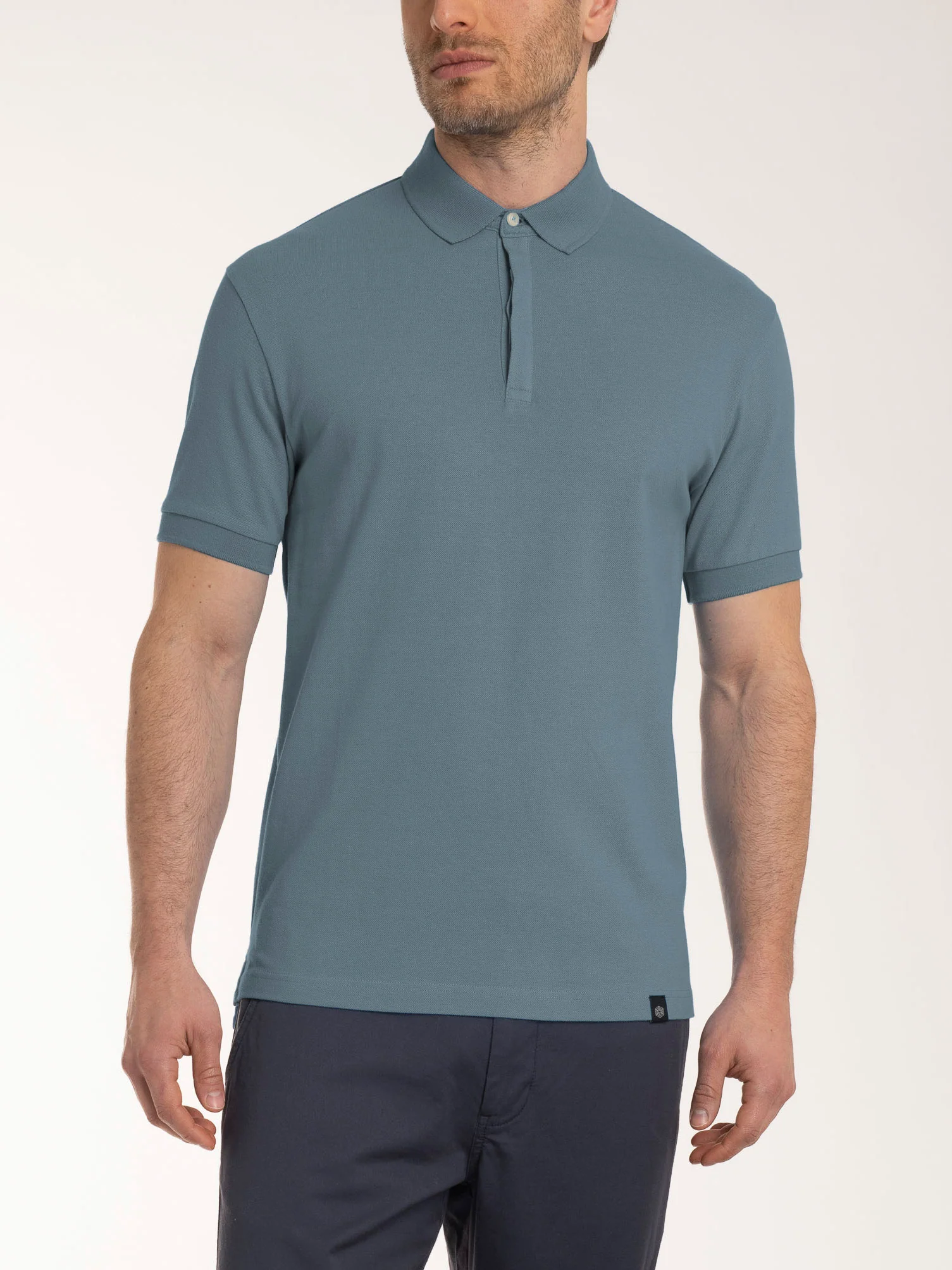 Polo in Eco Cotton Piquet Stretch - Stormy Weather
