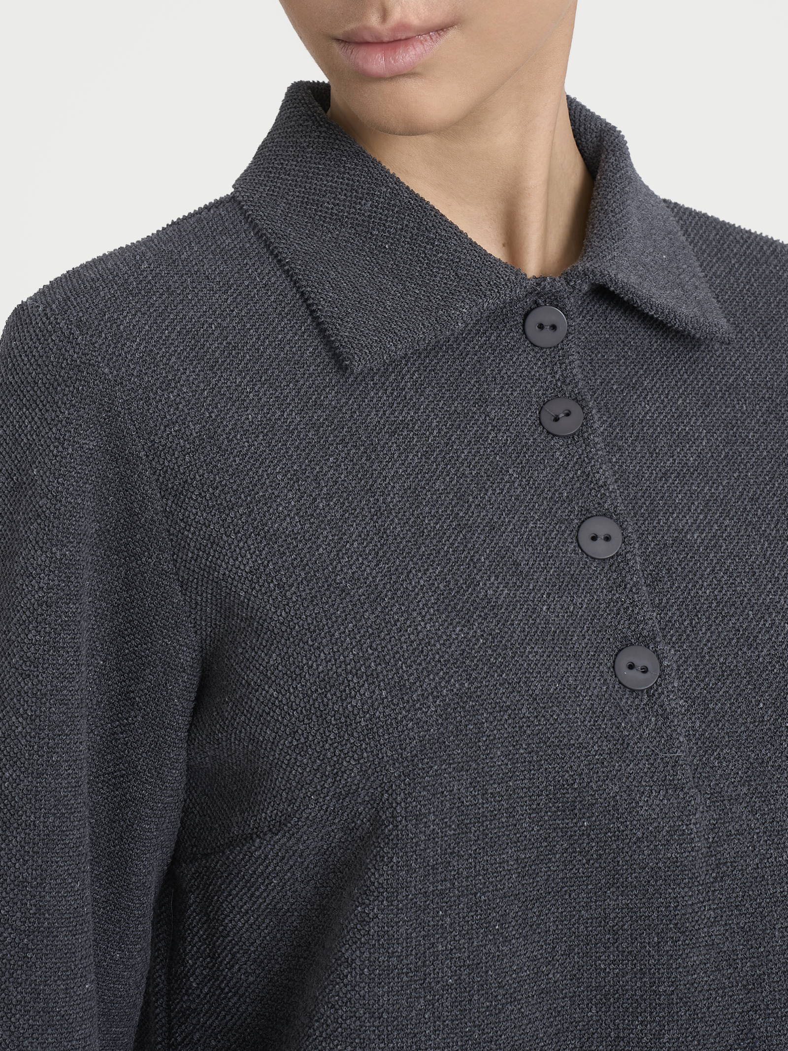 Polo in Japanese Fleece - Ardesia Mel. - Image 3