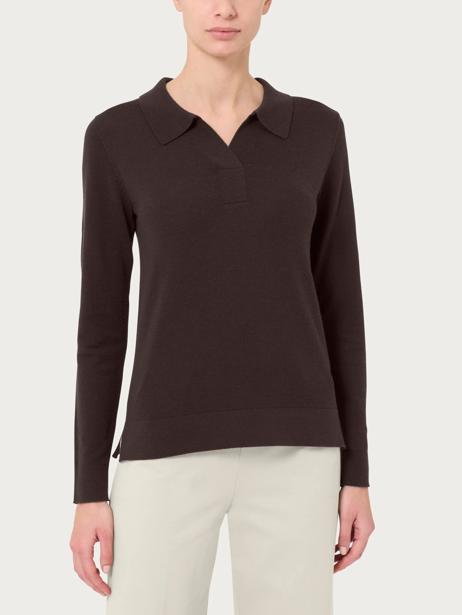 Polo in Merino Soft - Chocolate Torte