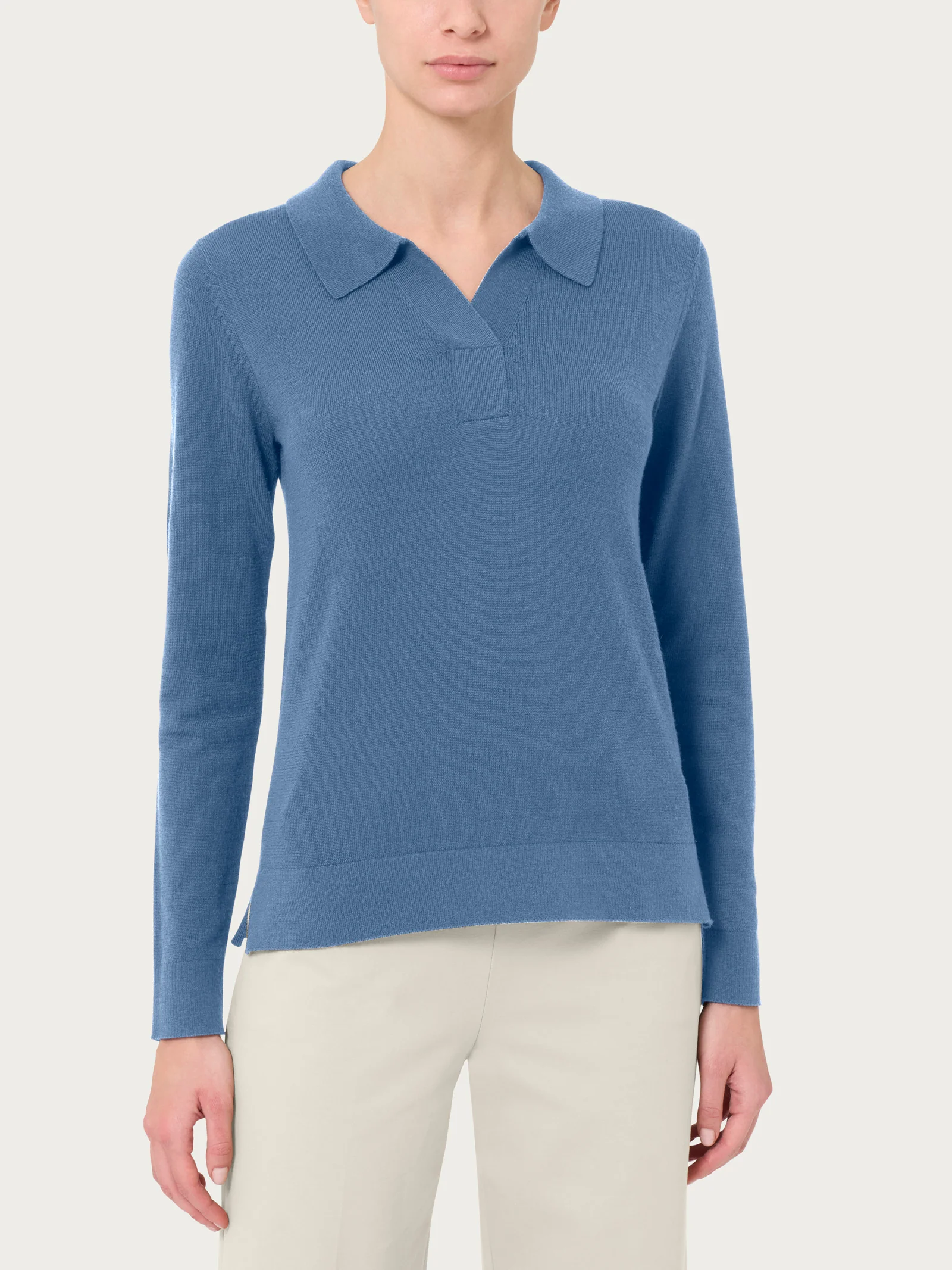Polo in Merino Soft - Colony Blue